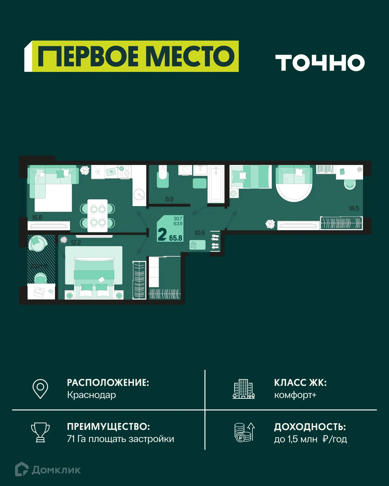 Фото квартиры в ЖК Первое место