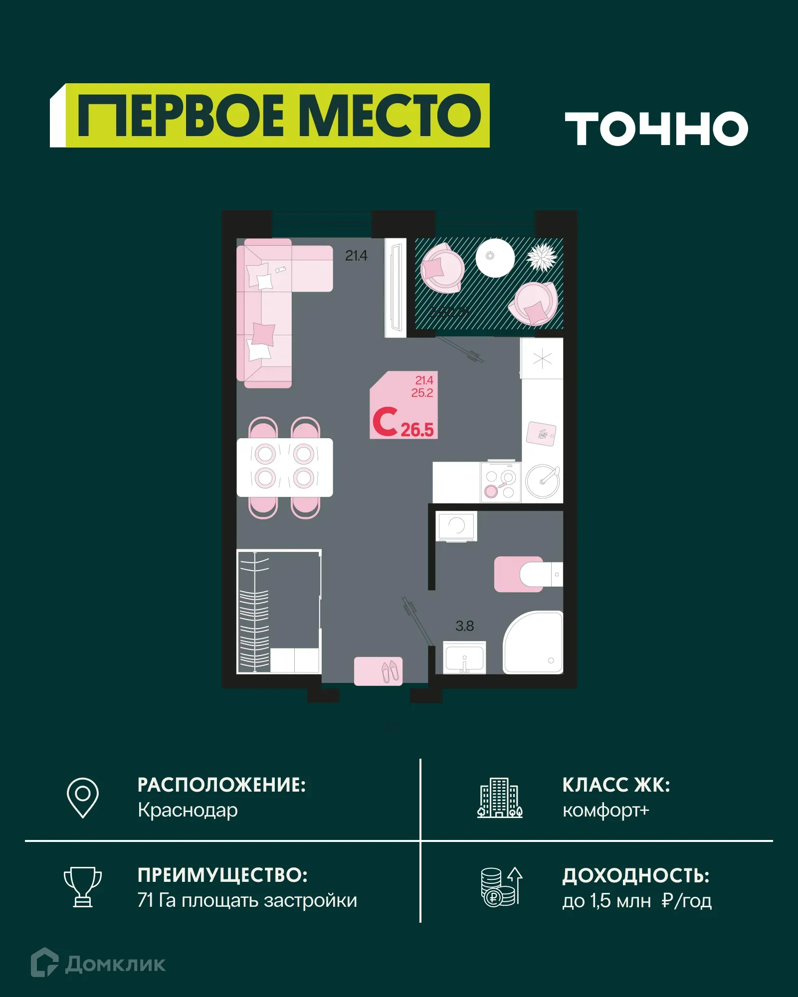 Фото квартиры в ЖК Первое место