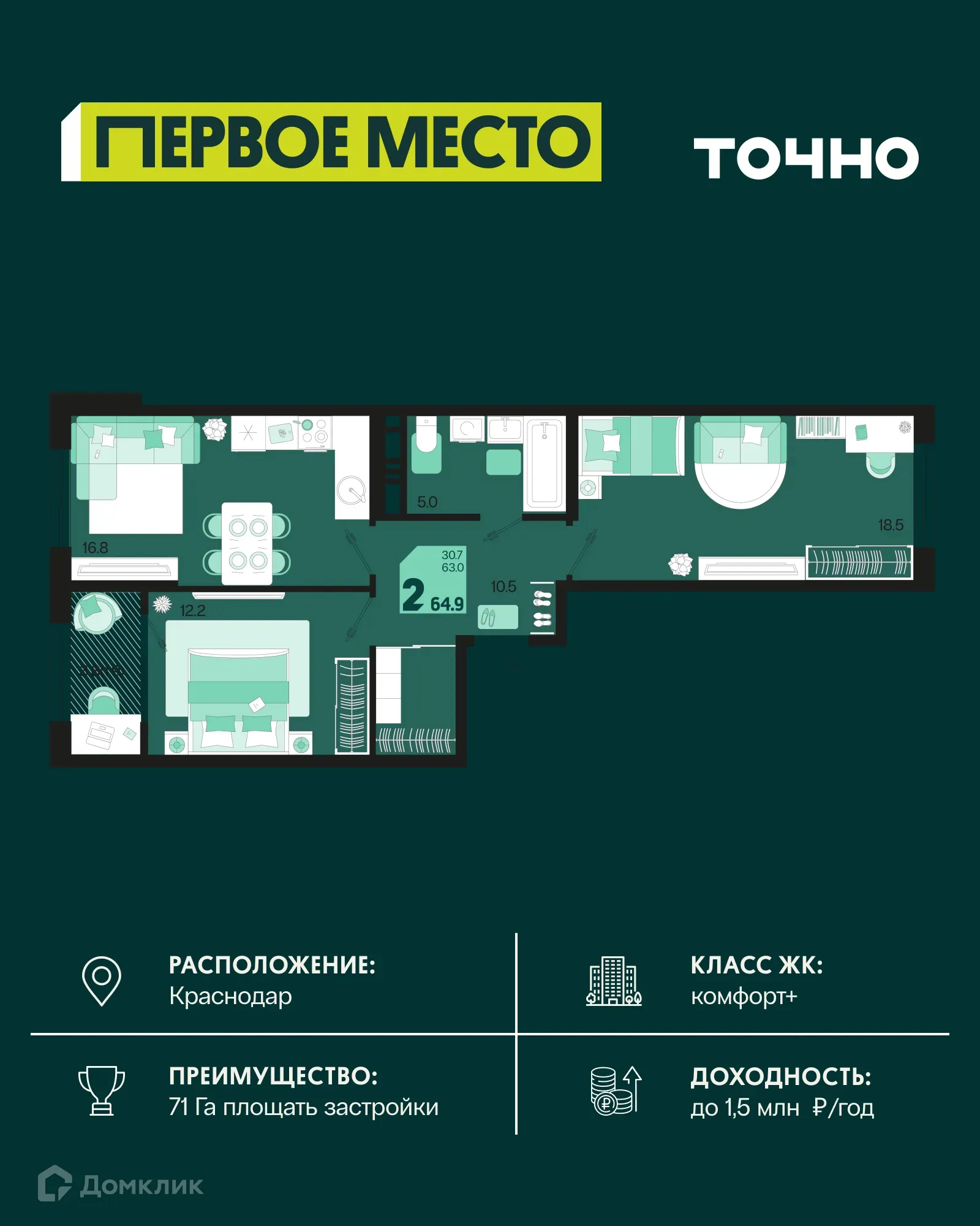 Фото квартиры в ЖК Первое место