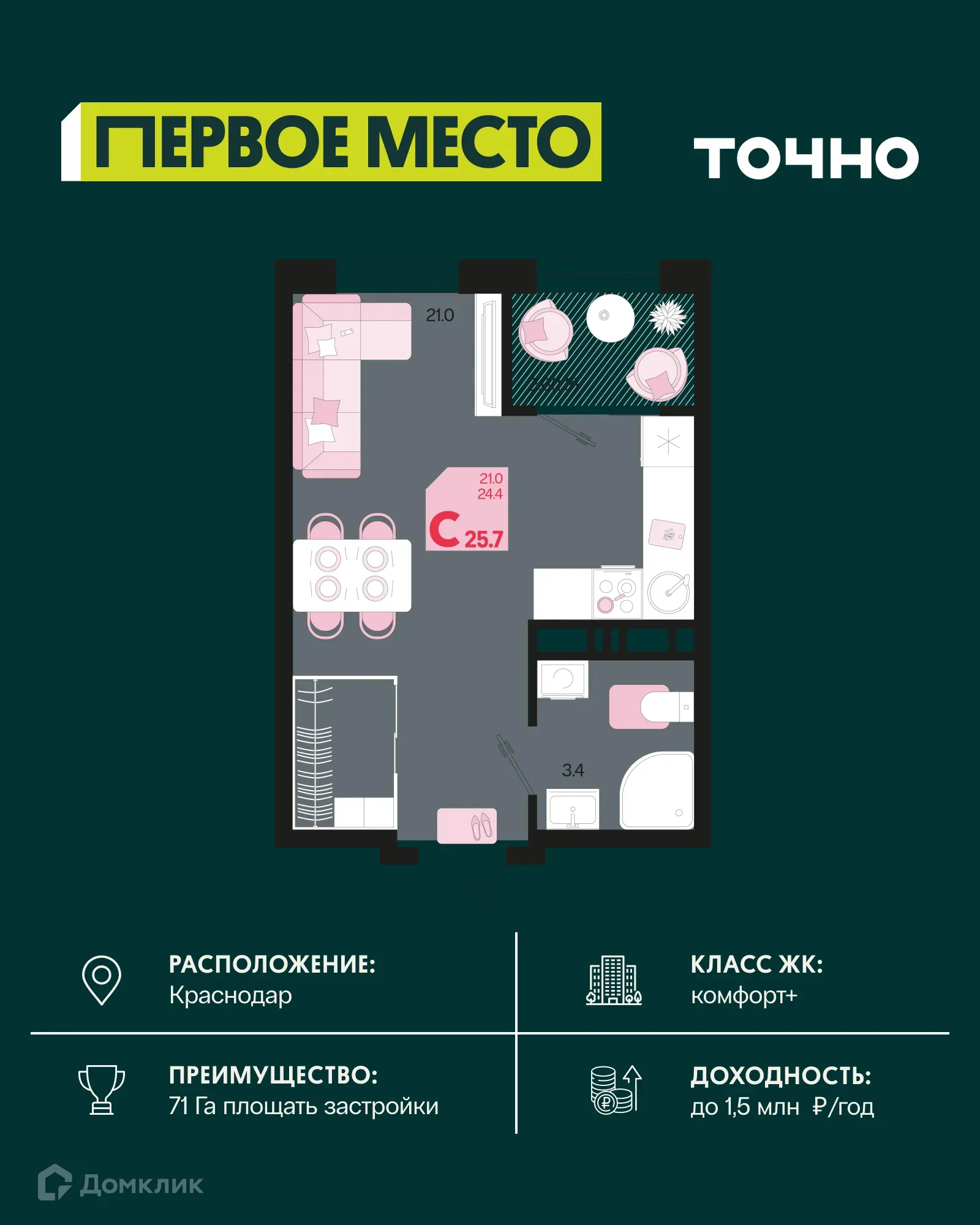 Фото квартиры в ЖК Первое место