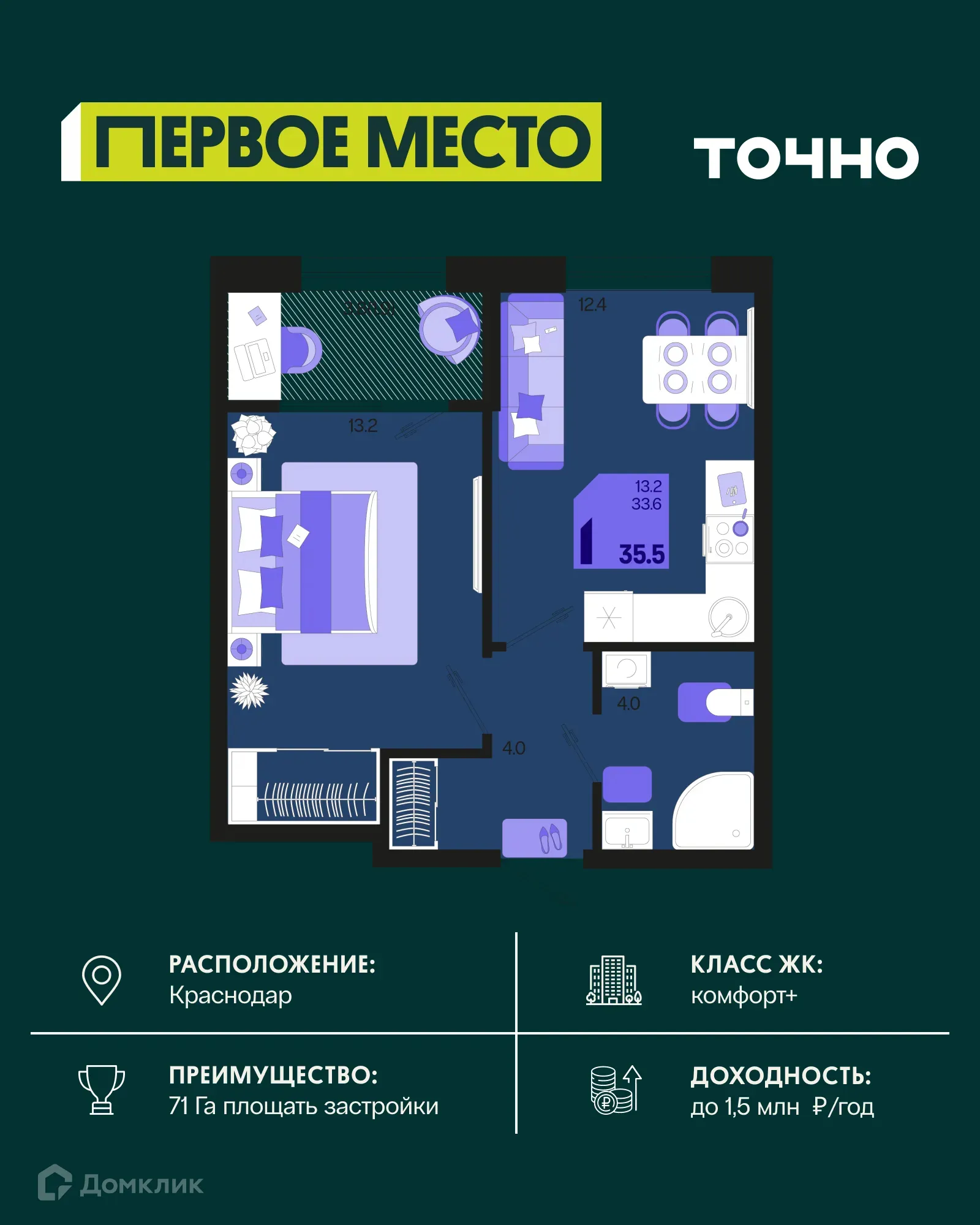 Фото квартиры в ЖК Первое место