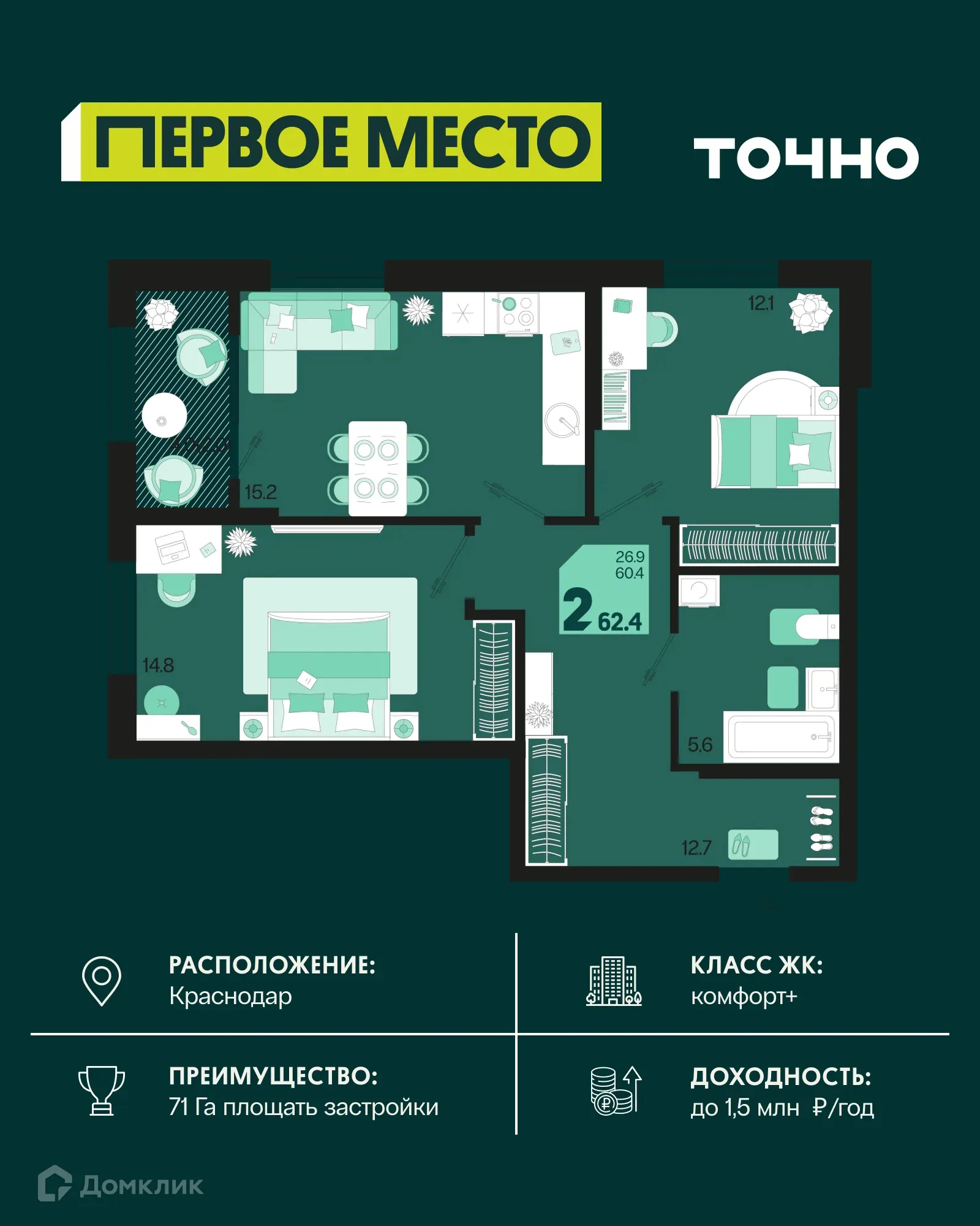 Фото квартиры в ЖК Первое место