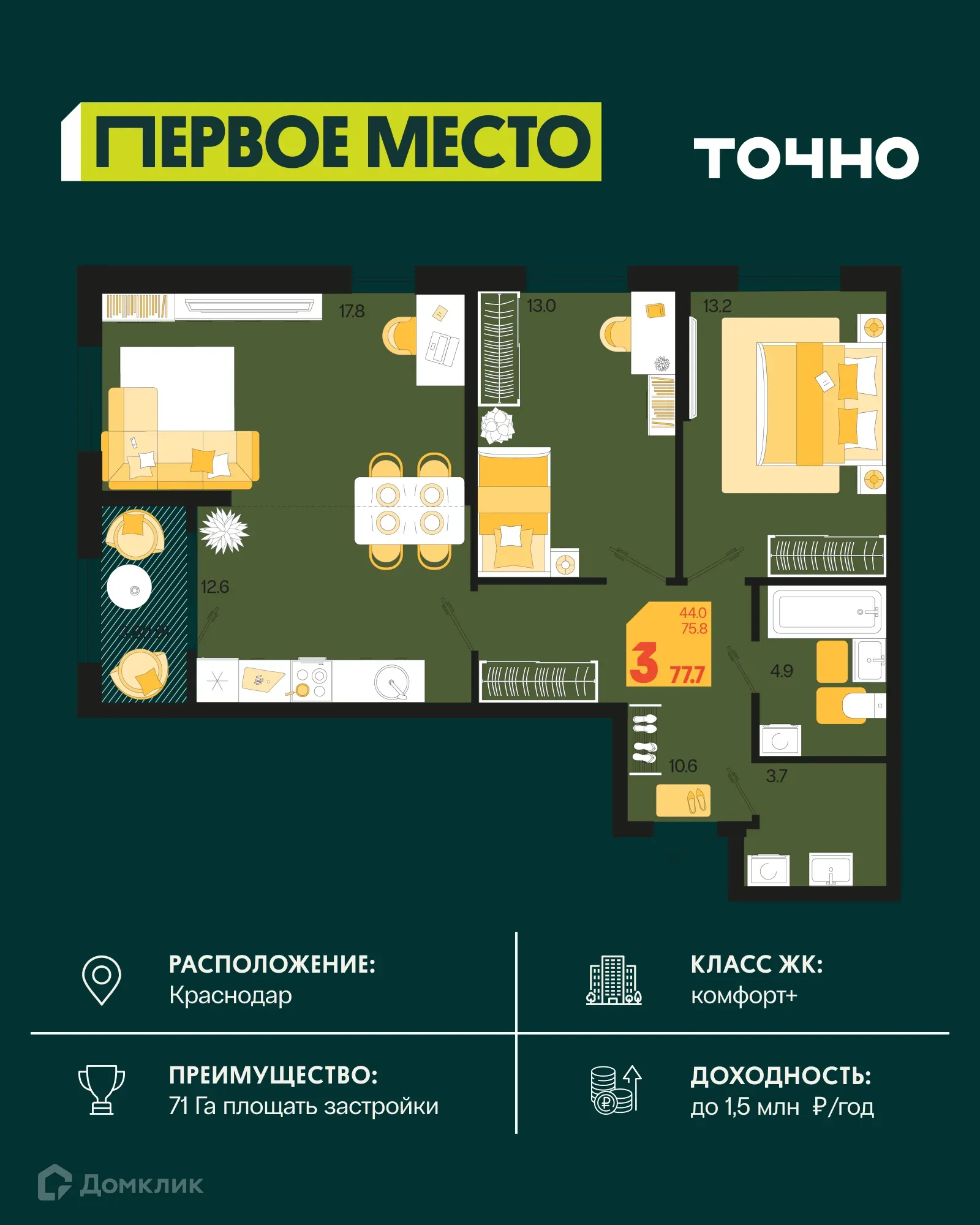 Фото квартиры в ЖК Первое место