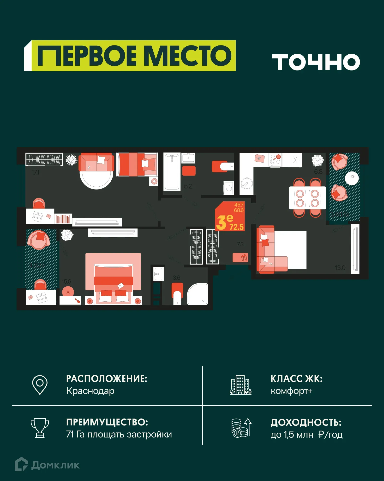 Фото квартиры в ЖК Первое место