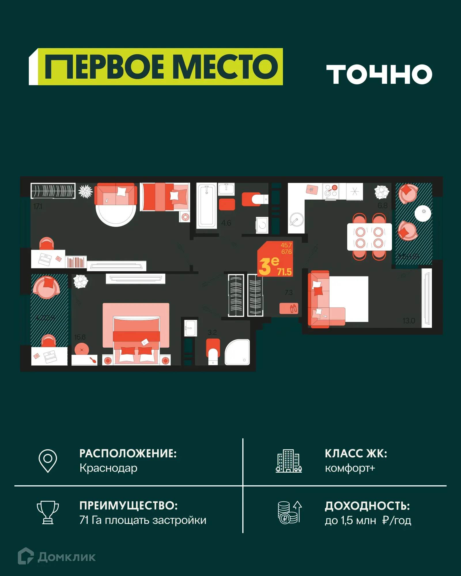 Фото квартиры в ЖК Первое место