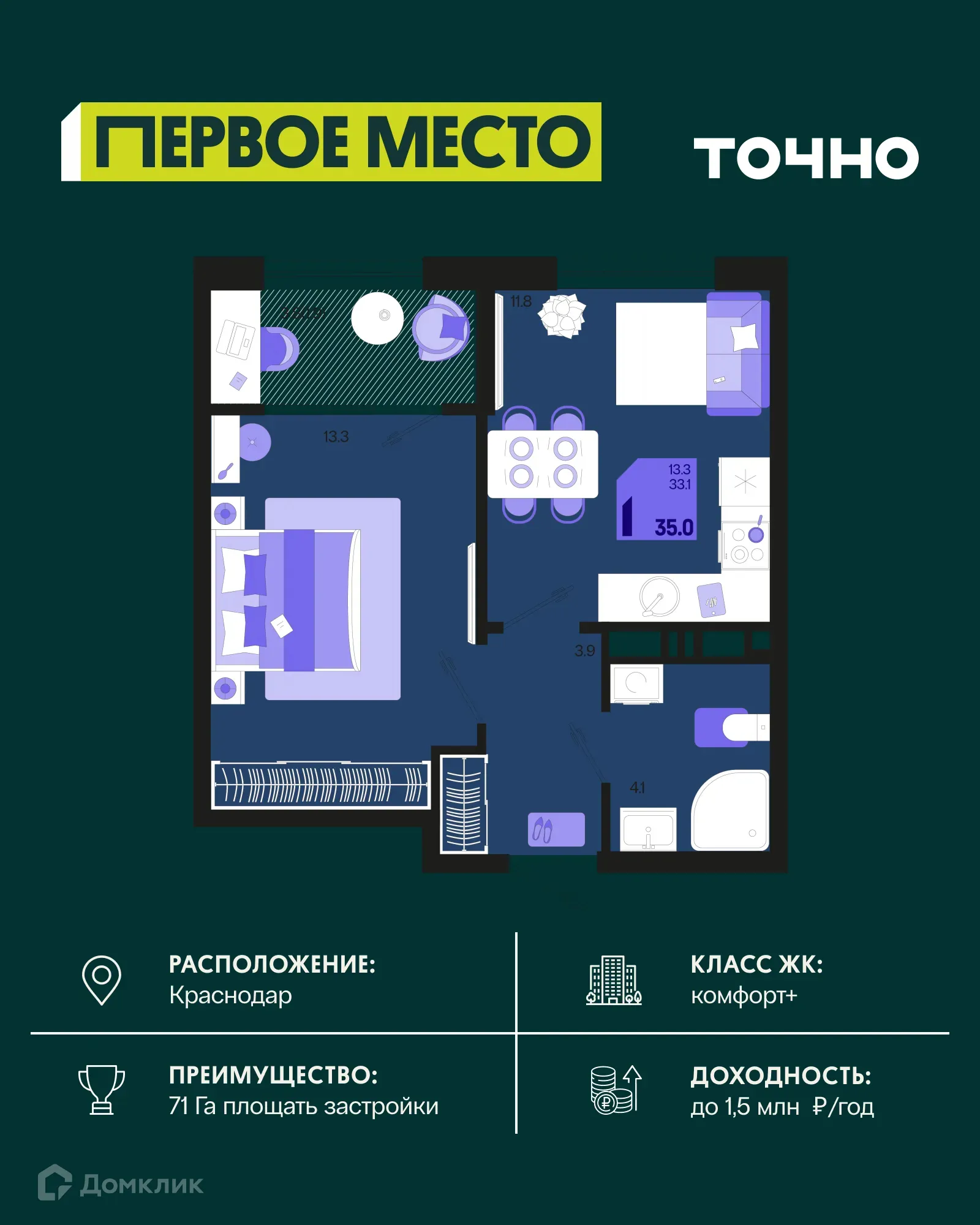 Фото квартиры в ЖК Первое место