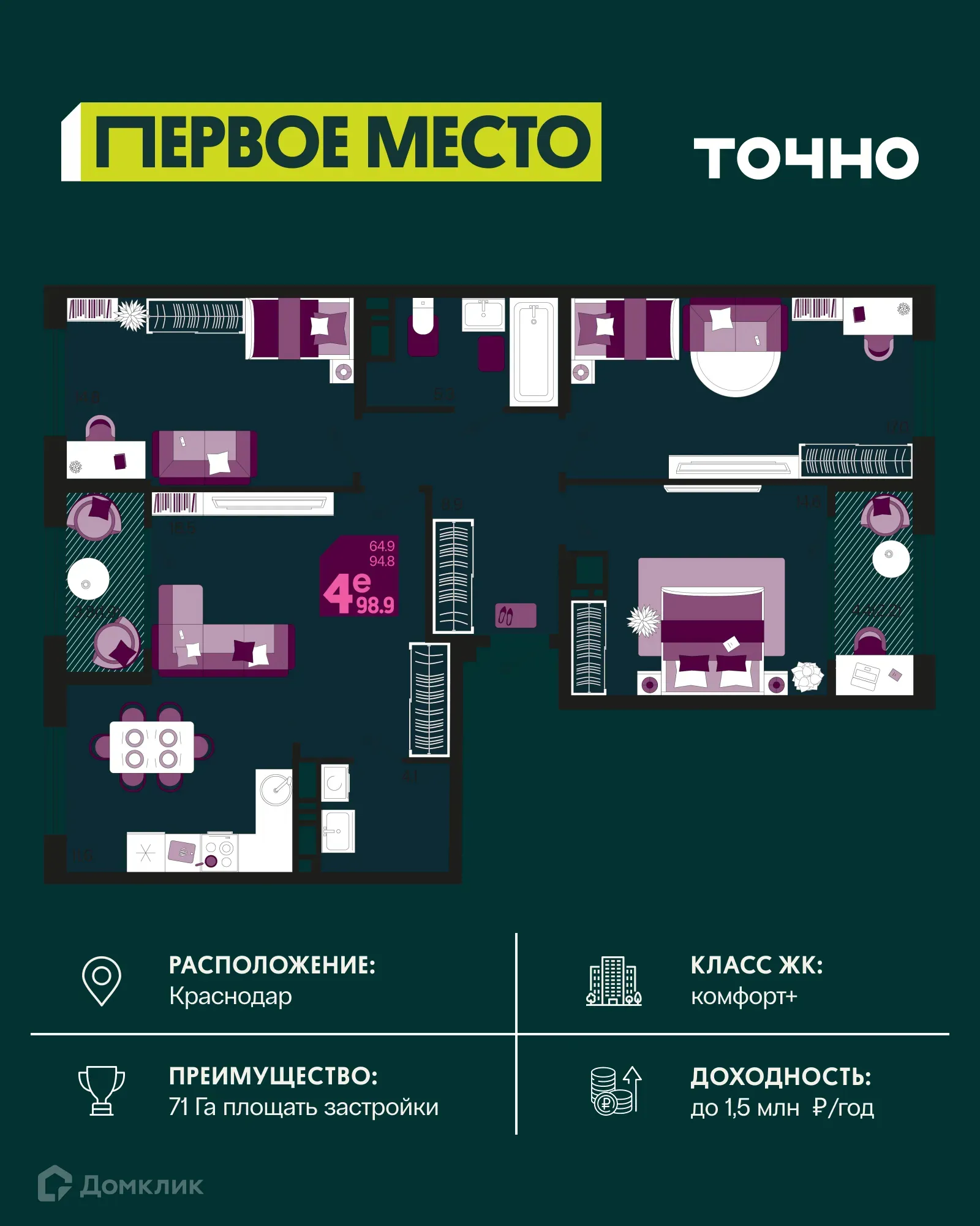 Фото квартиры в ЖК Первое место