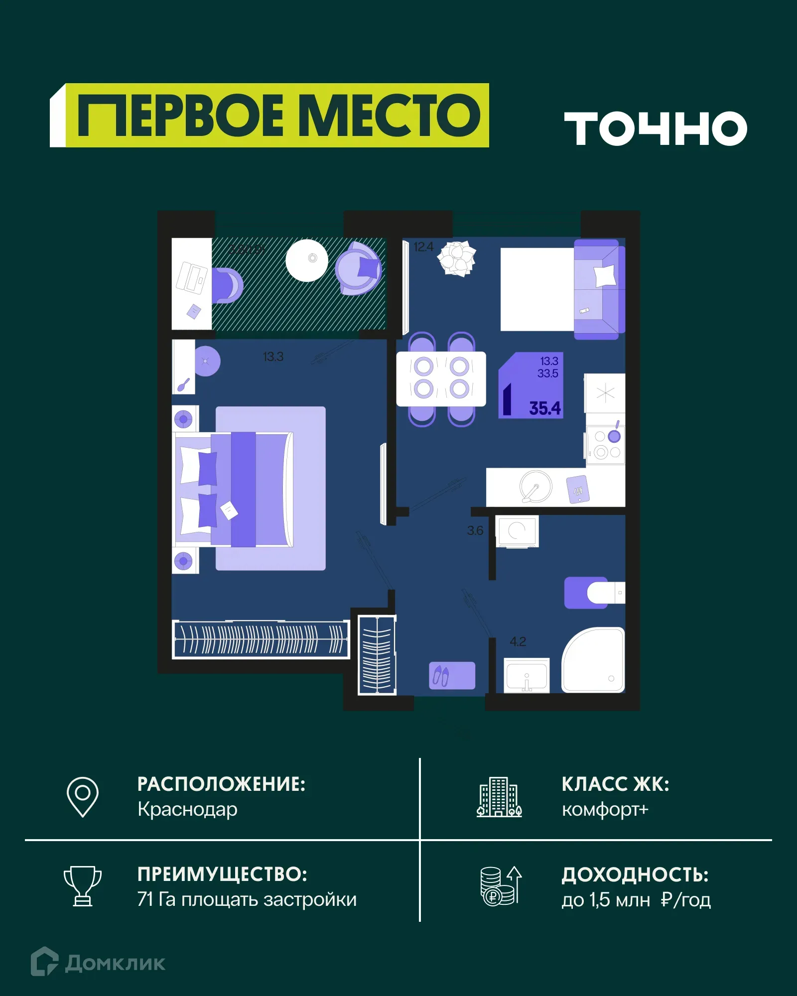 Фото квартиры в ЖК Первое место