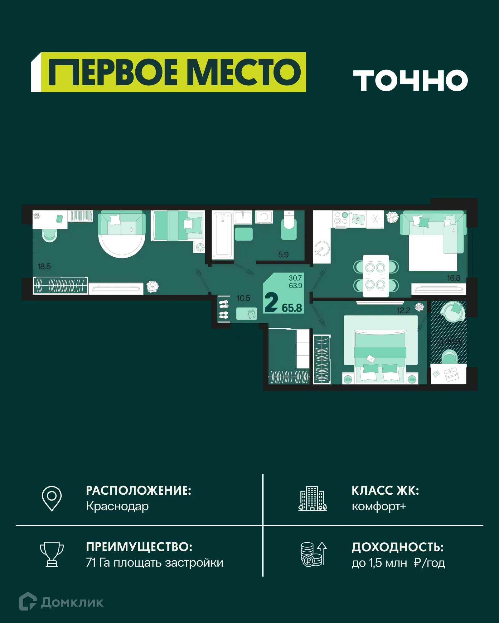 Фото квартиры в ЖК Первое место