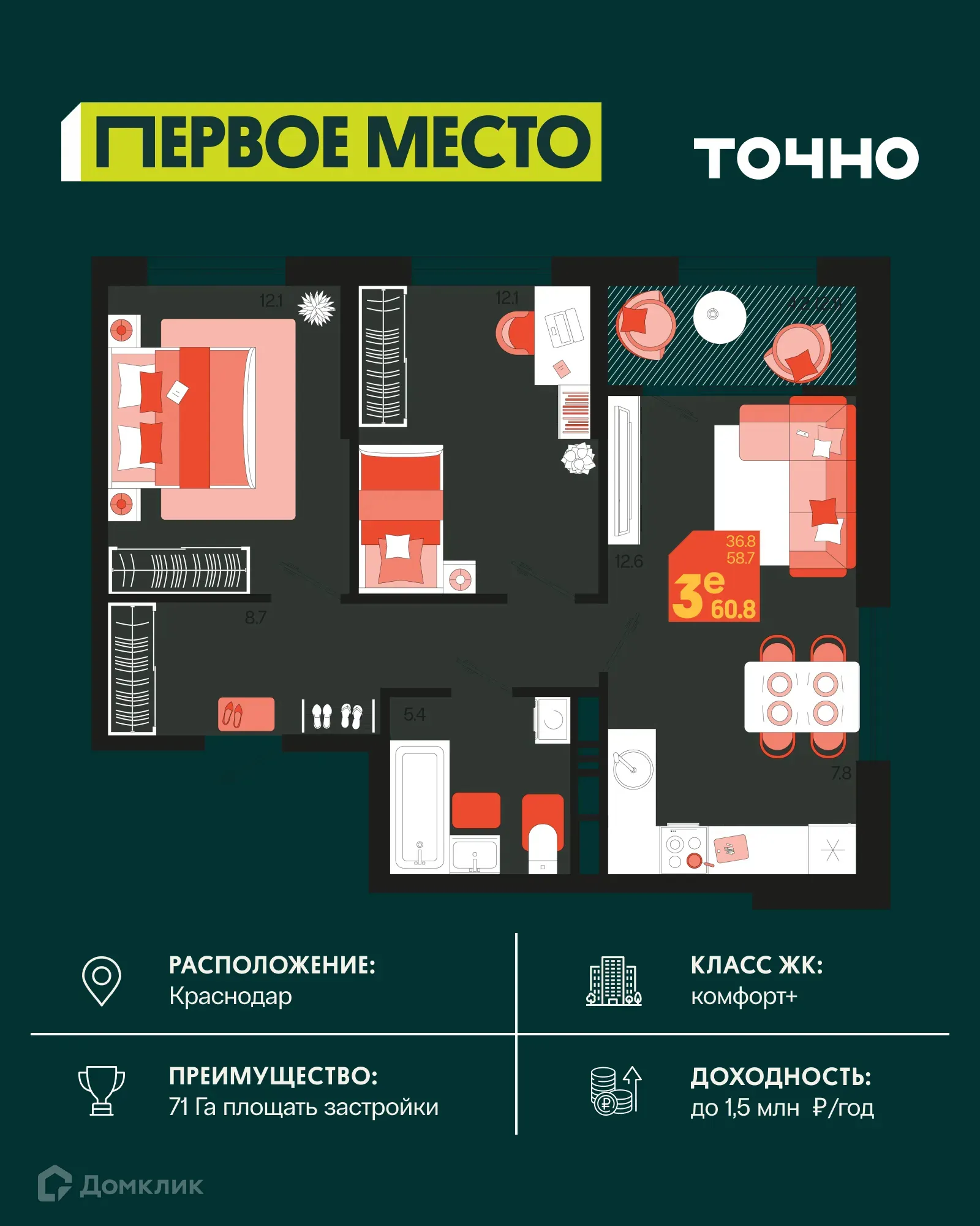 Фото квартиры в ЖК Первое место