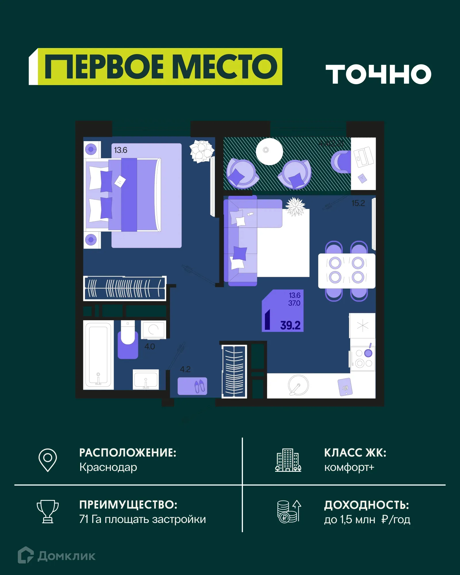 Фото квартиры в ЖК Первое место