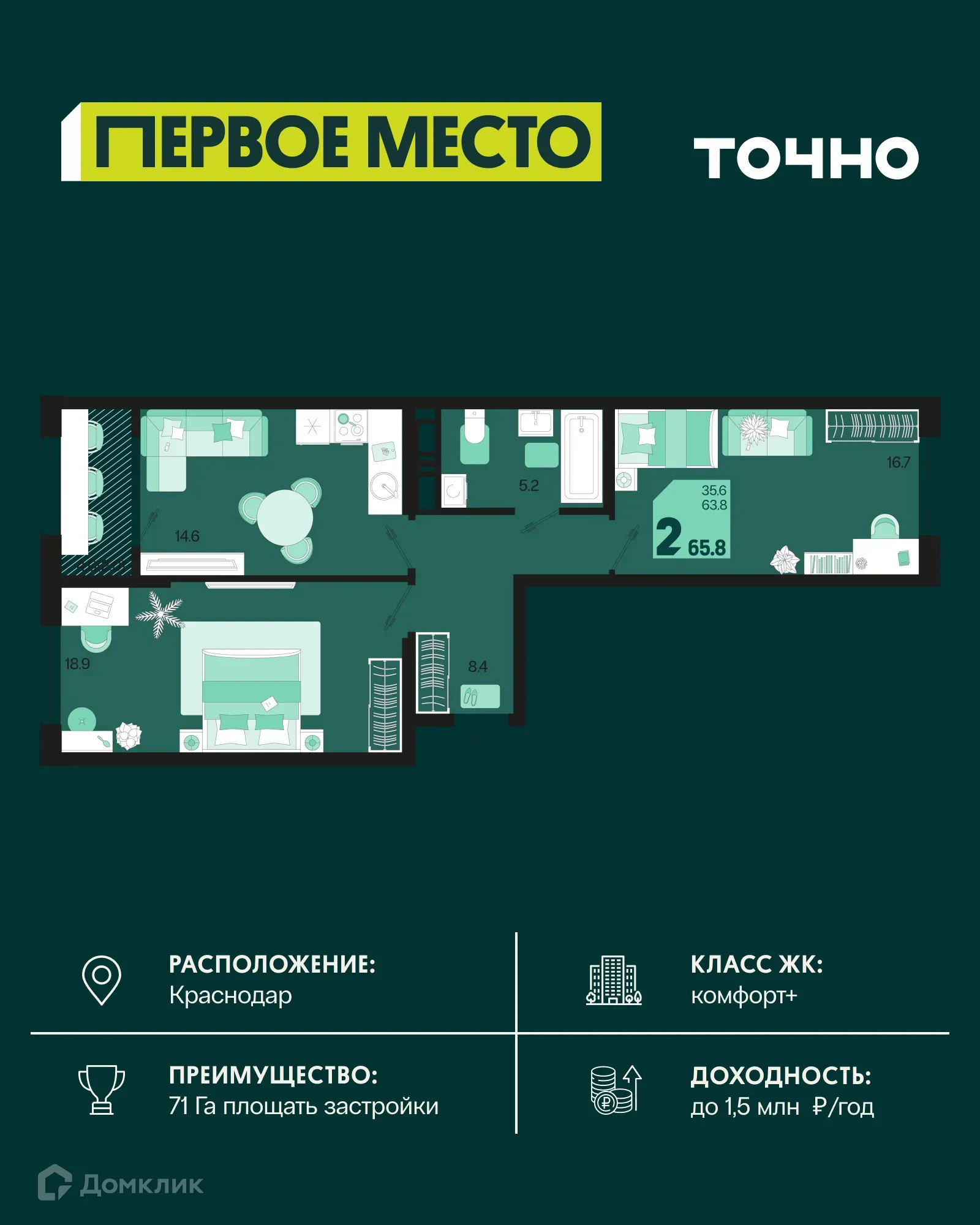 Фото квартиры в ЖК Первое место