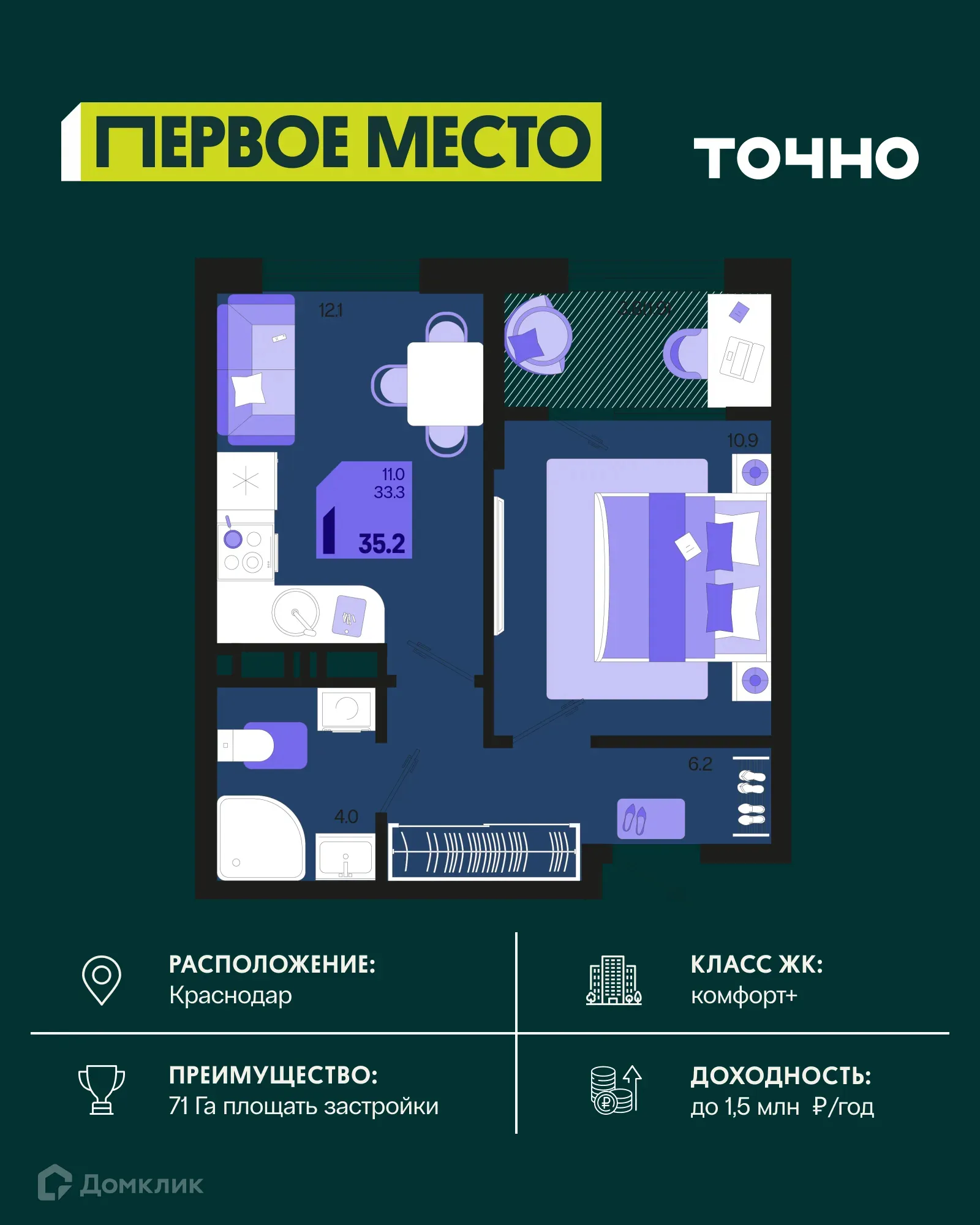 Фото квартиры в ЖК Первое место