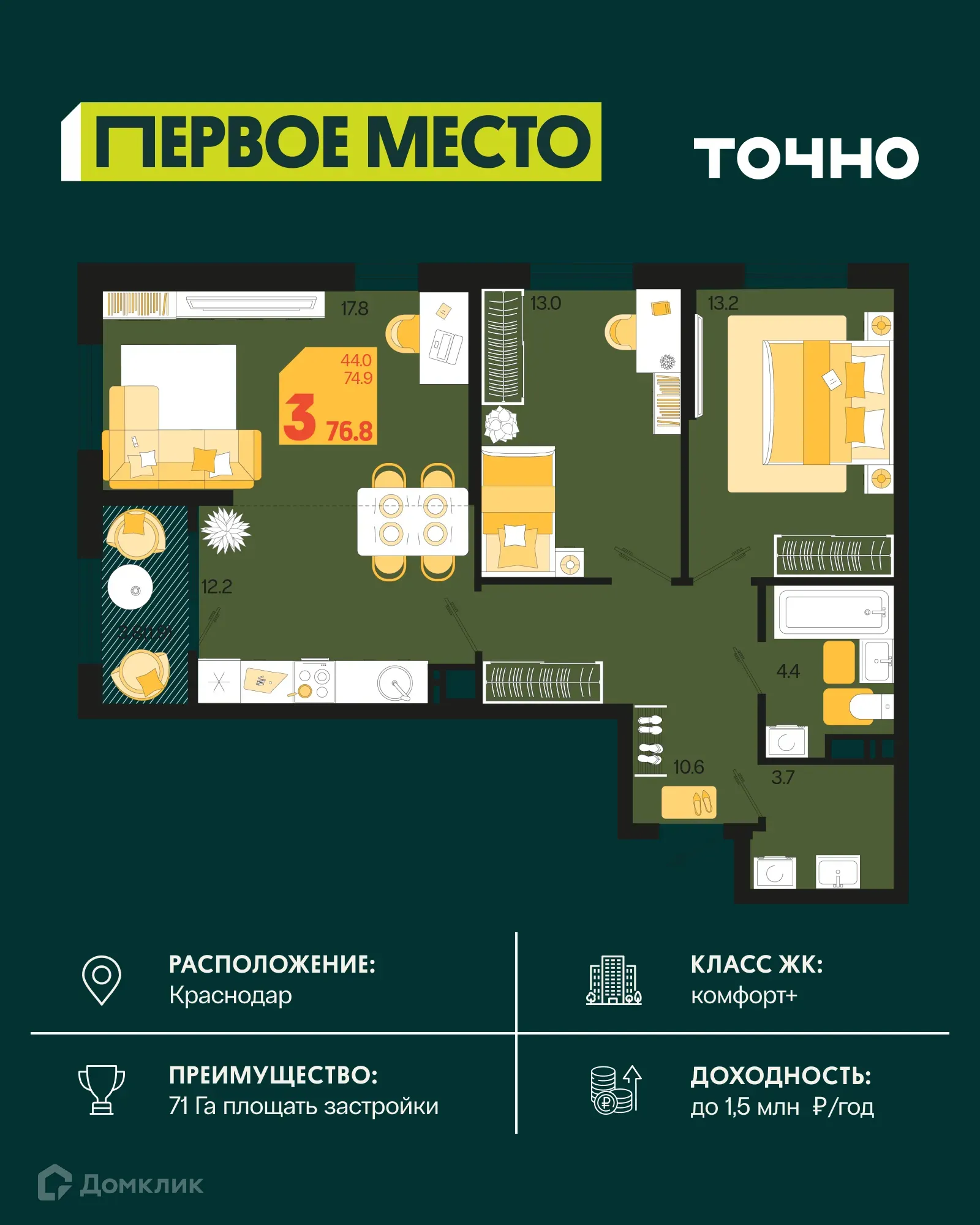 Фото квартиры в ЖК Первое место