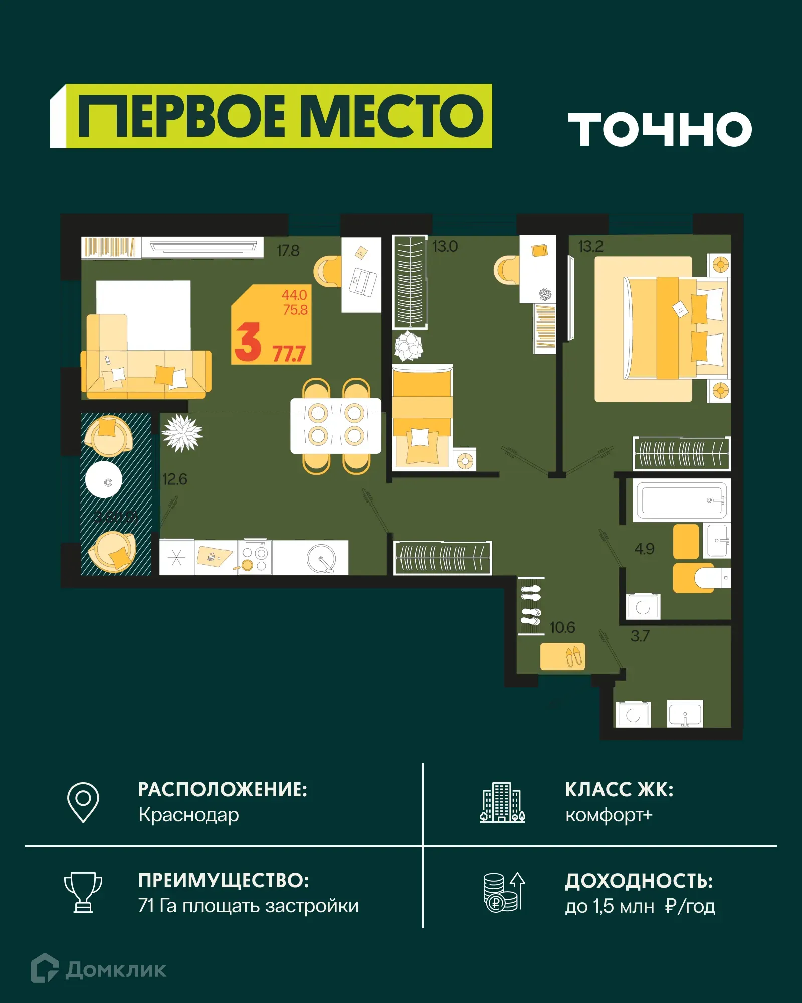 Фото квартиры в ЖК Первое место