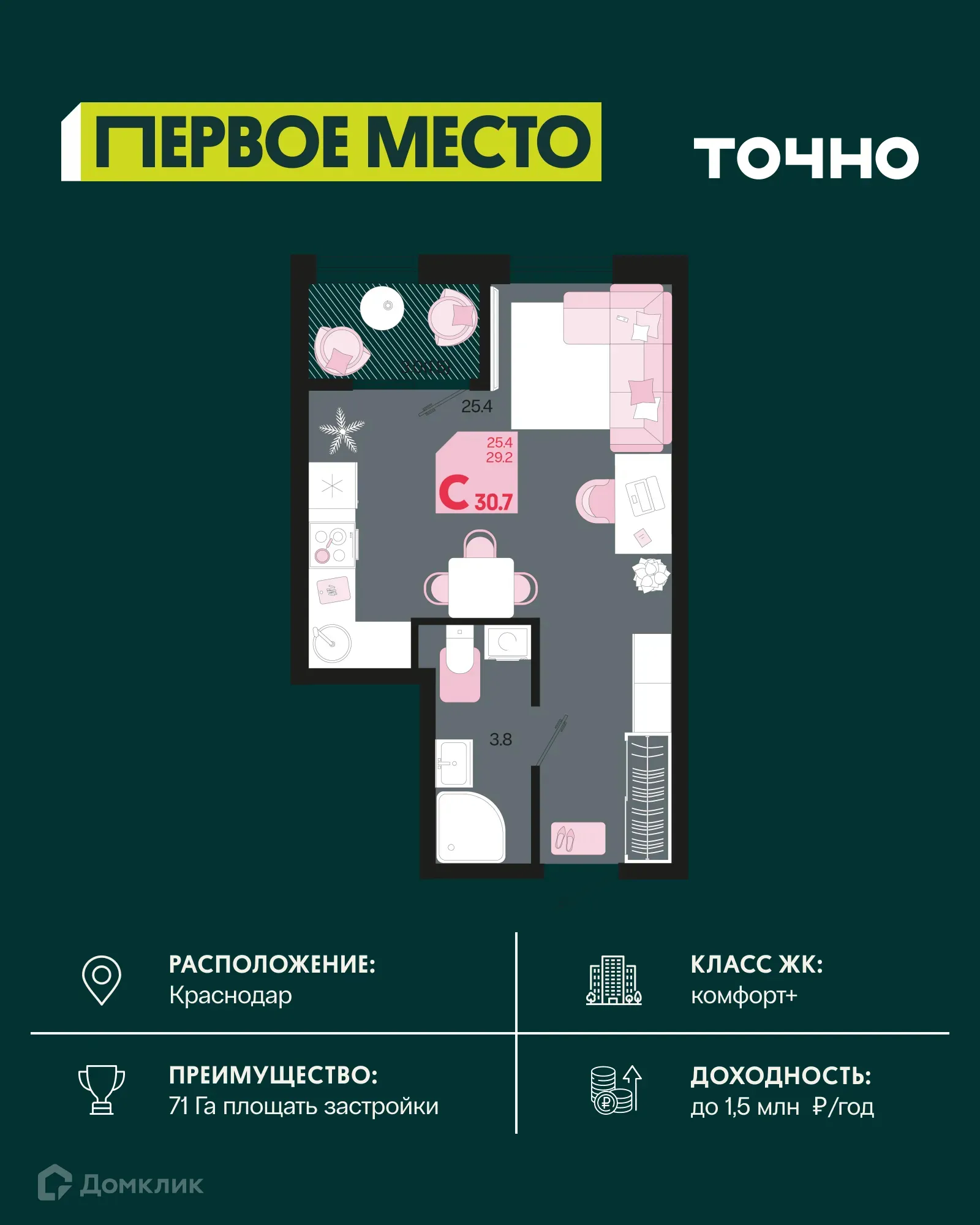 Фото квартиры в ЖК Первое место