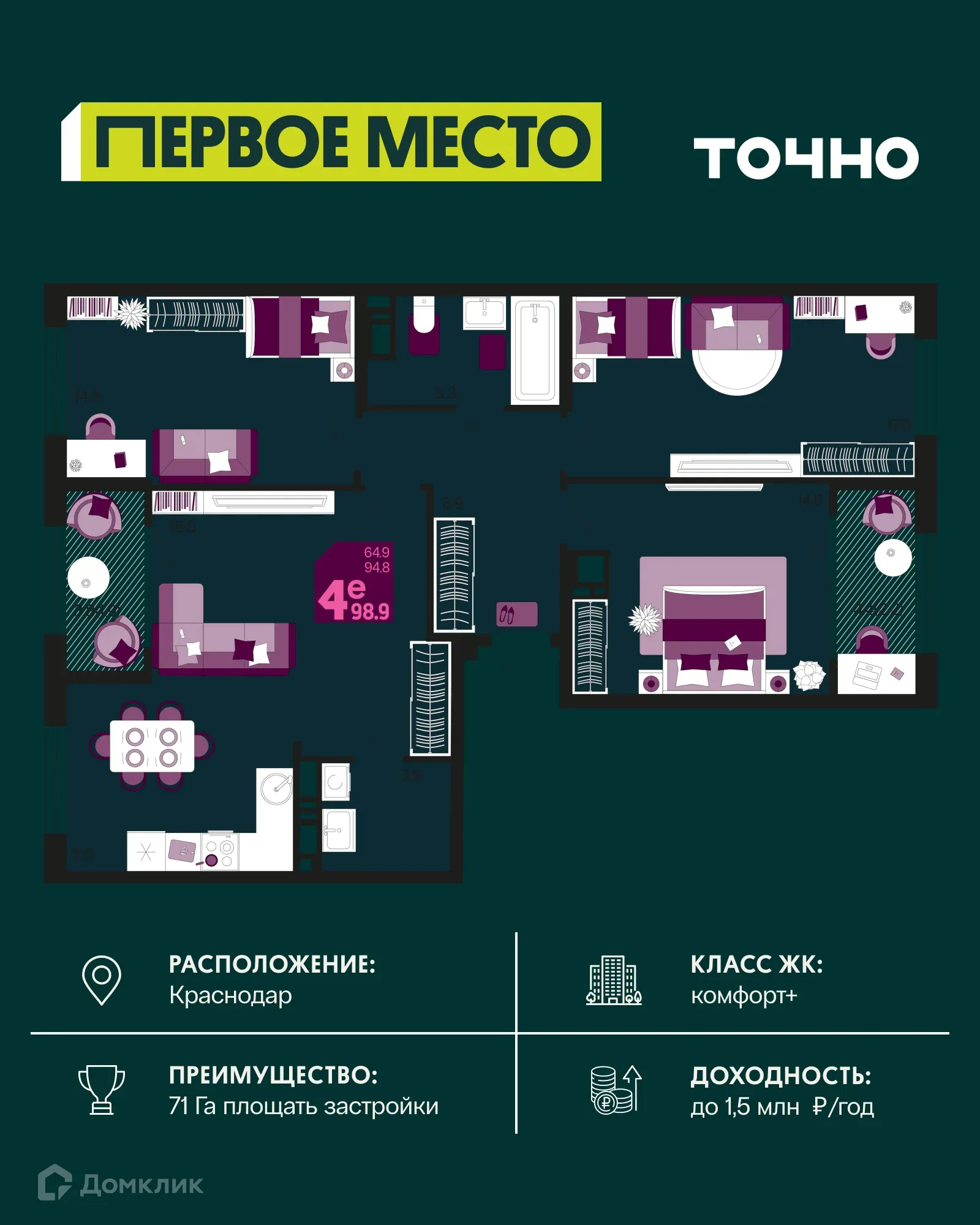 Фото квартиры в ЖК Первое место