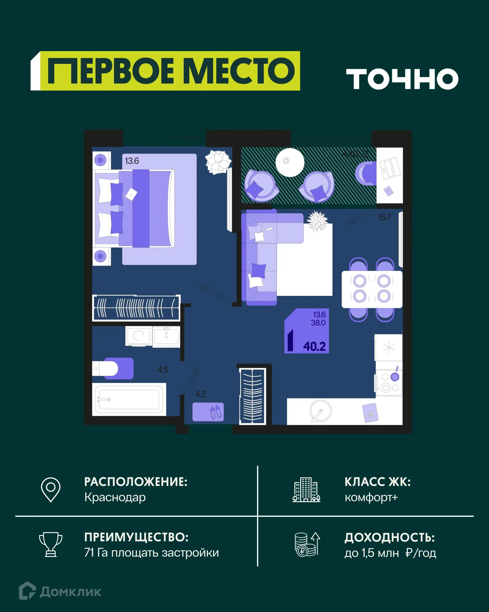 Фото квартиры в ЖК Первое место