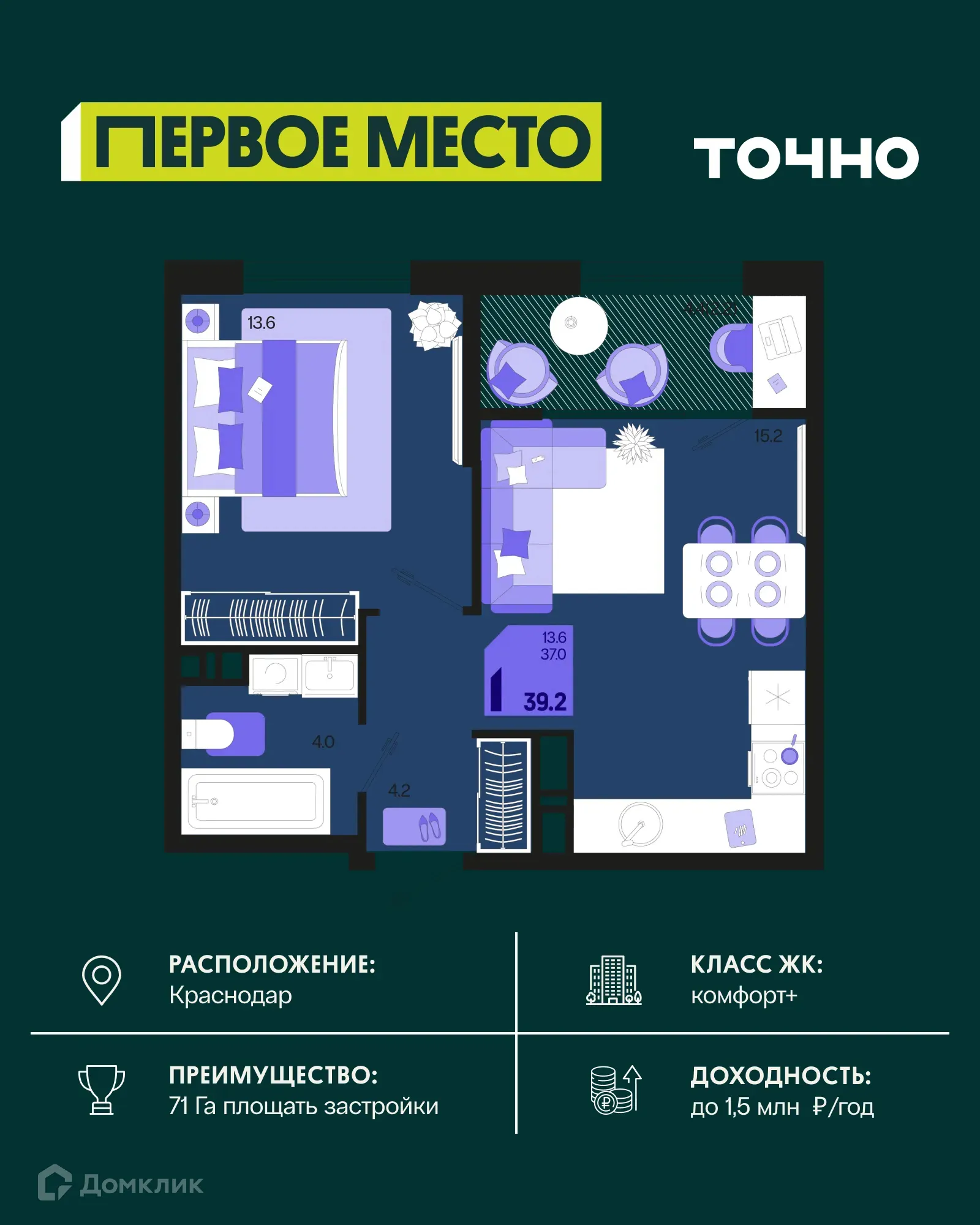 Фото квартиры в ЖК Первое место