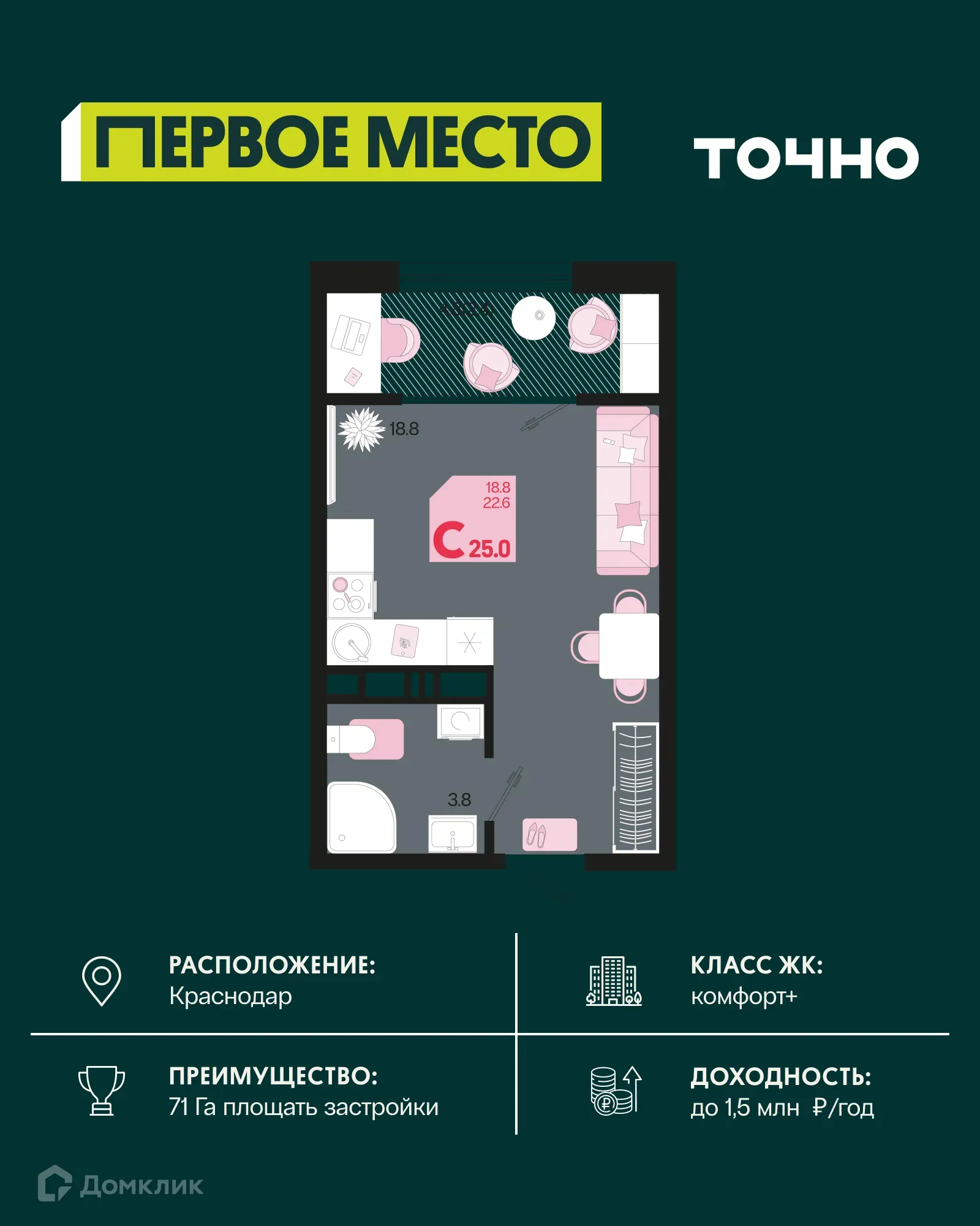 Фото квартиры в ЖК Первое место