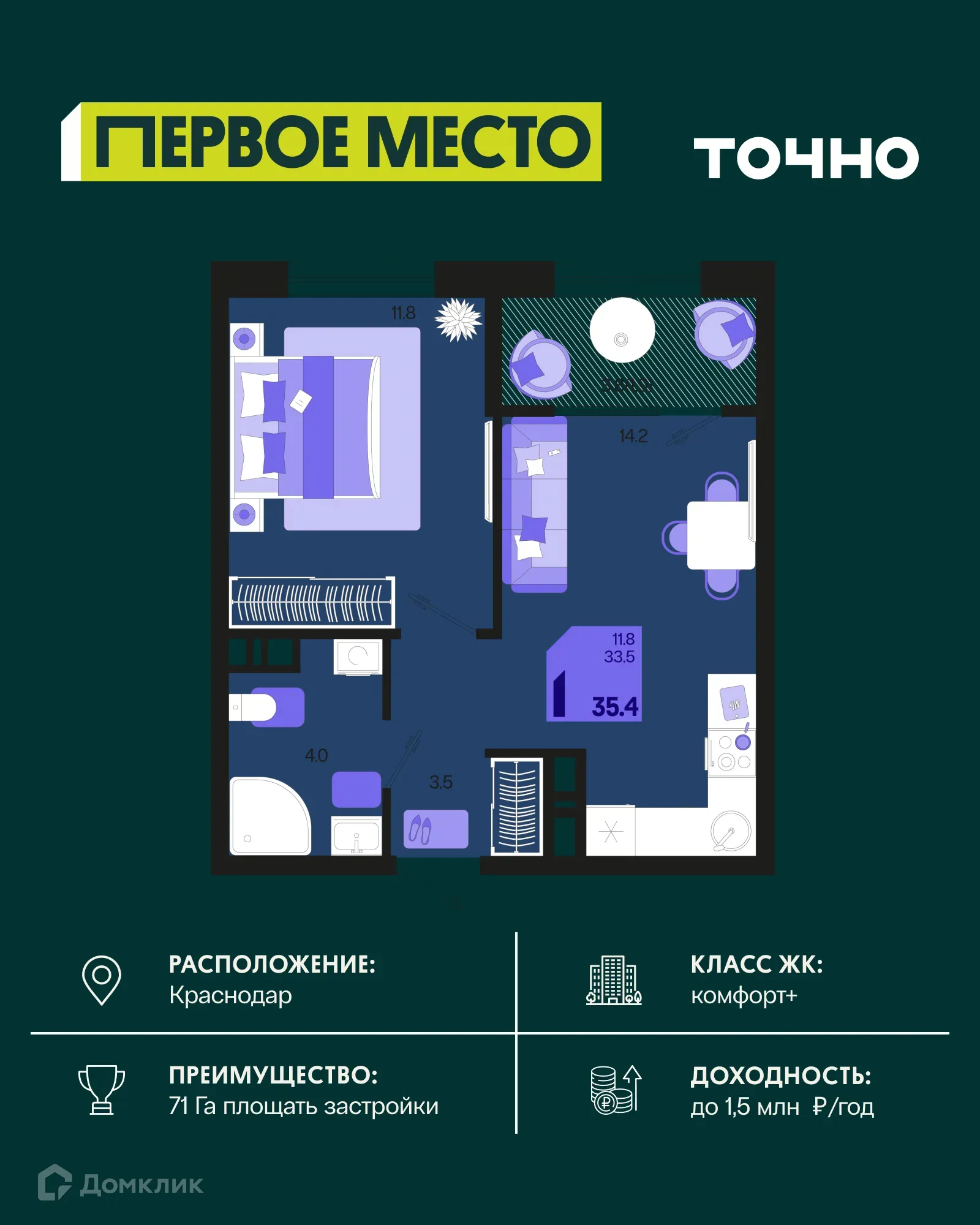 Фото квартиры в ЖК Первое место