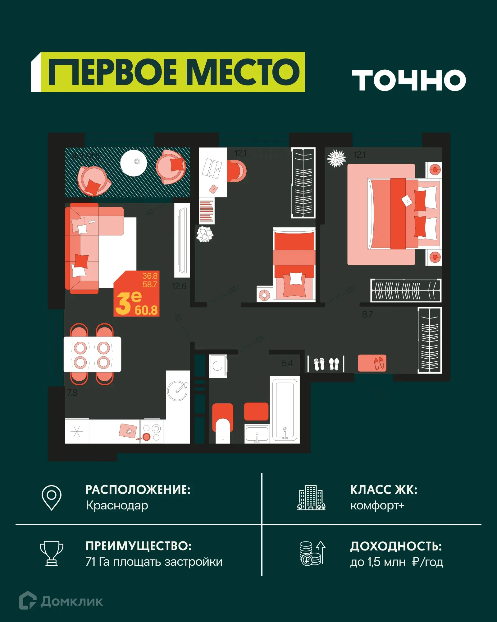 Фото квартиры в ЖК Первое место