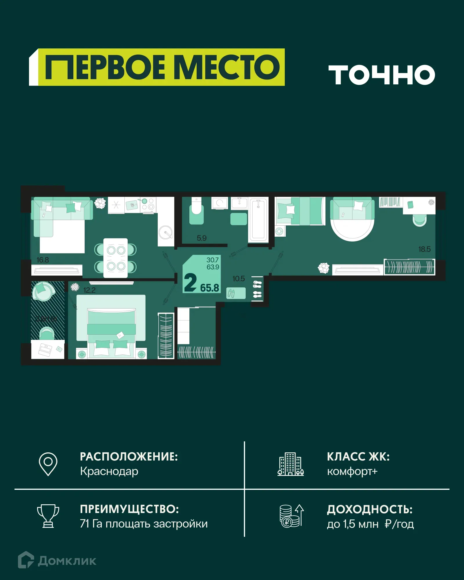 Фото квартиры в ЖК Первое место