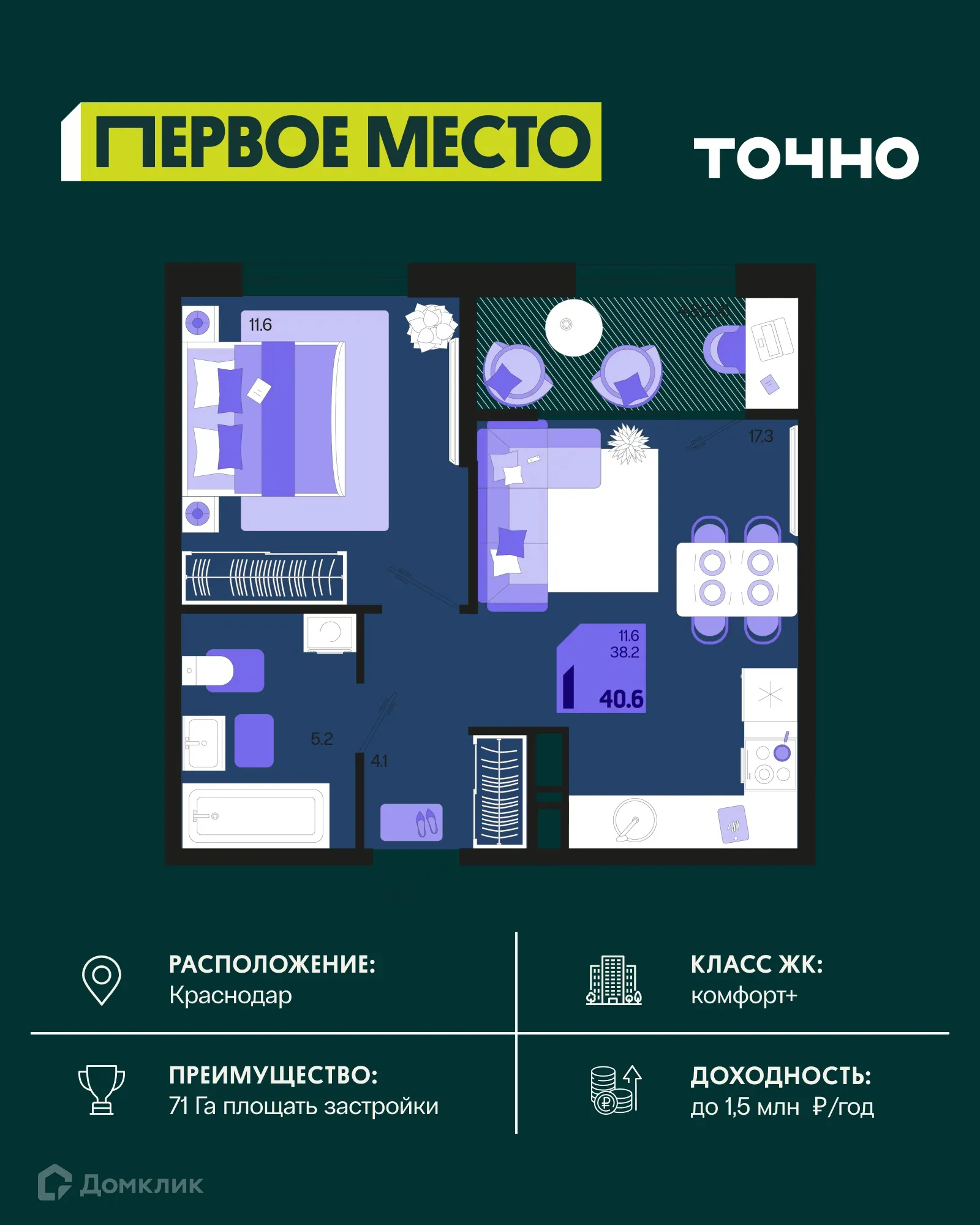 Фото квартиры в ЖК Первое место