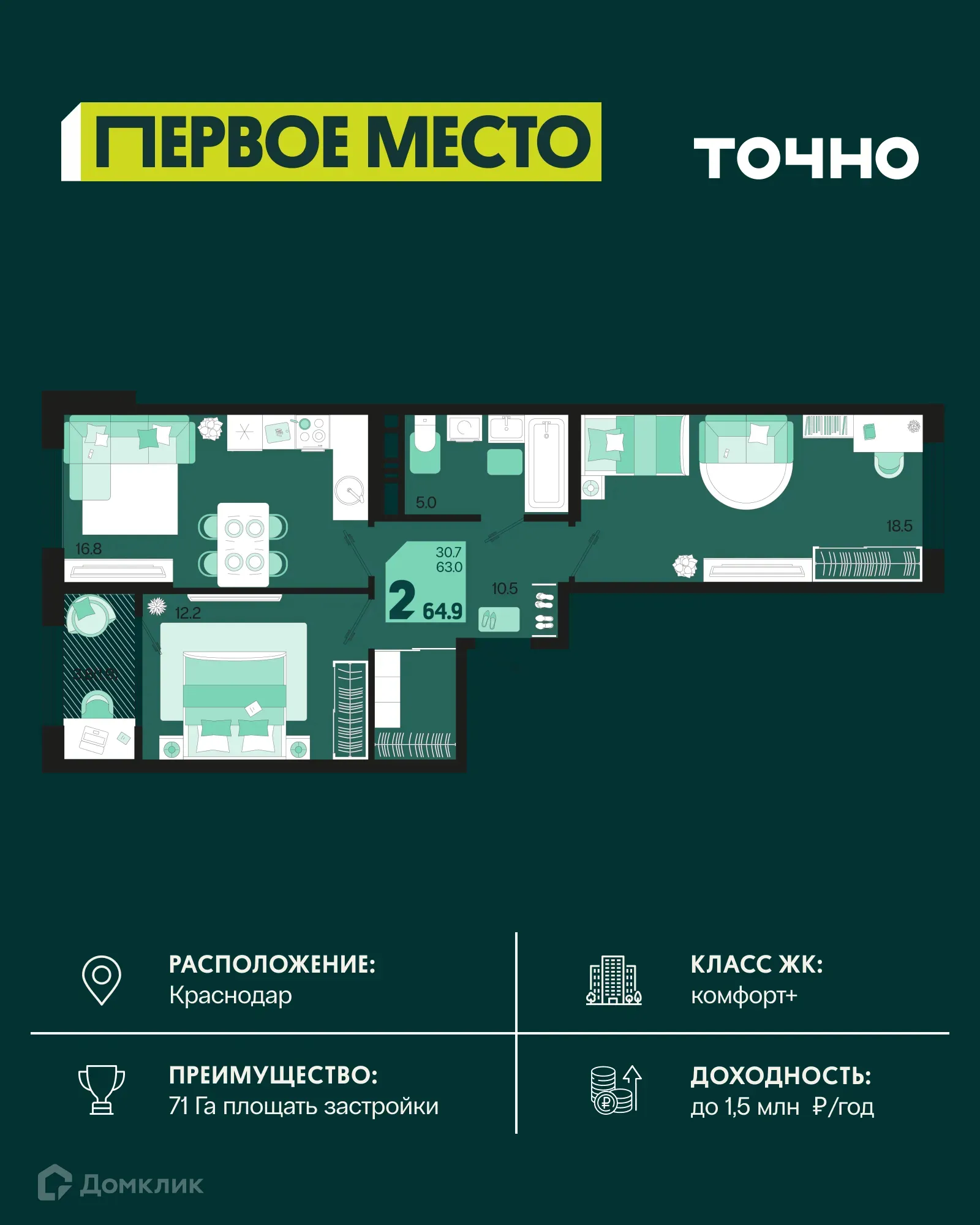 Фото квартиры в ЖК Первое место