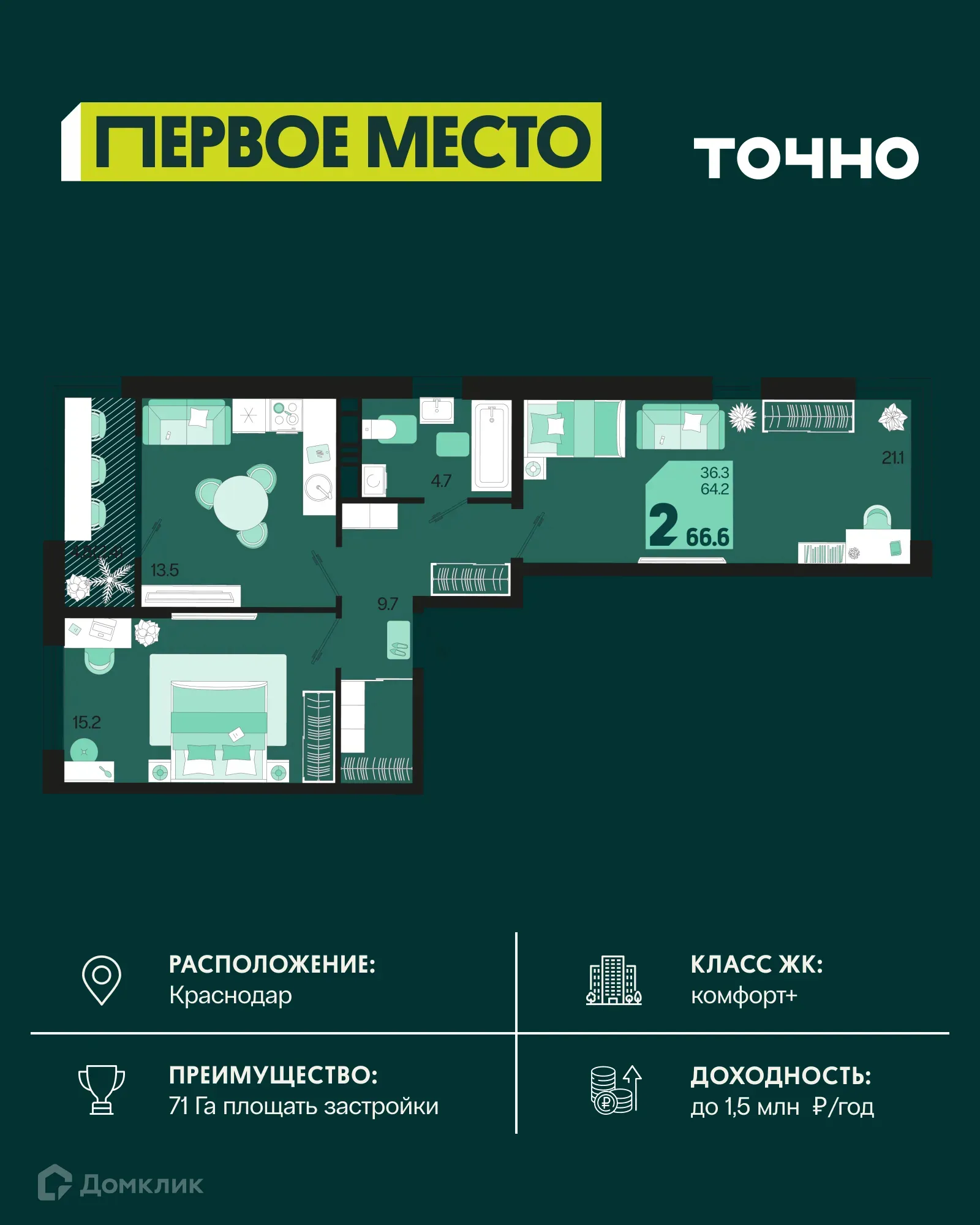 Фото квартиры в ЖК Первое место