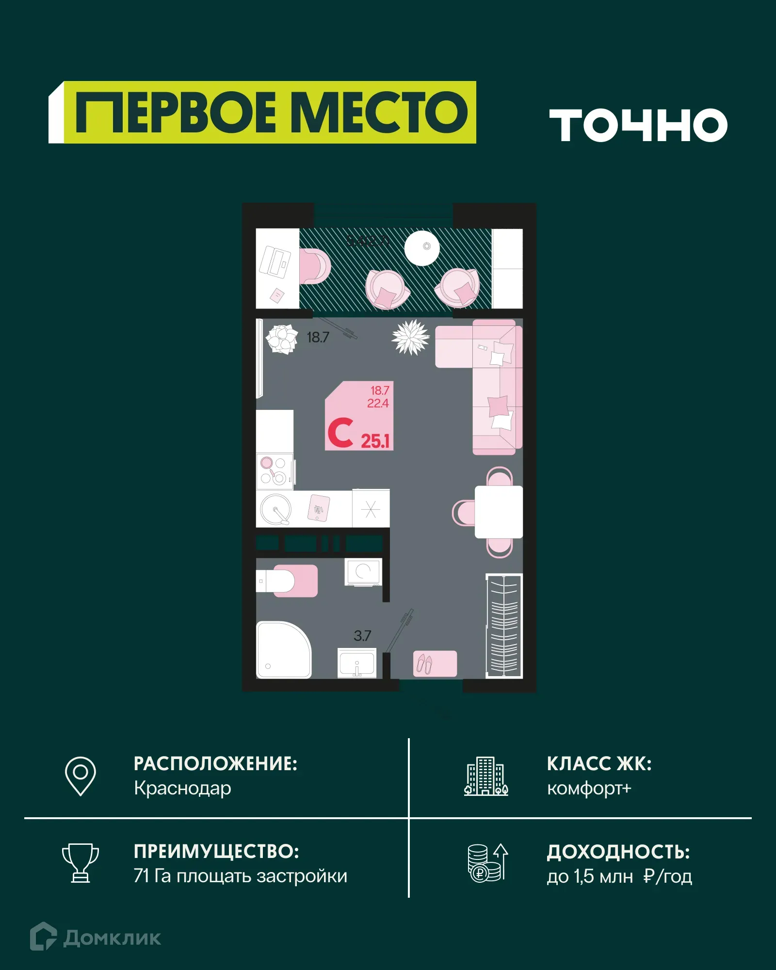 Фото квартиры в ЖК Первое место