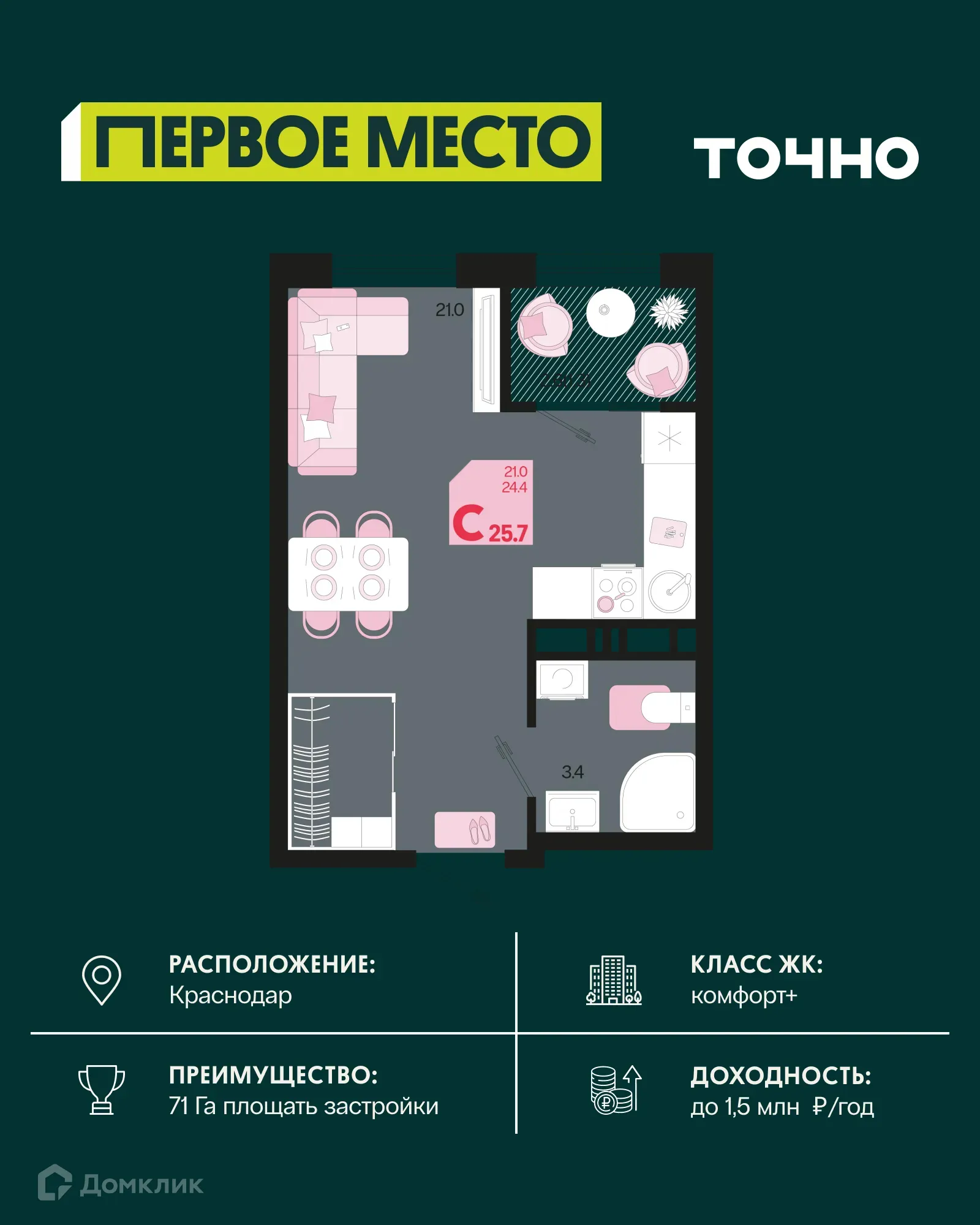 Фото квартиры в ЖК Первое место