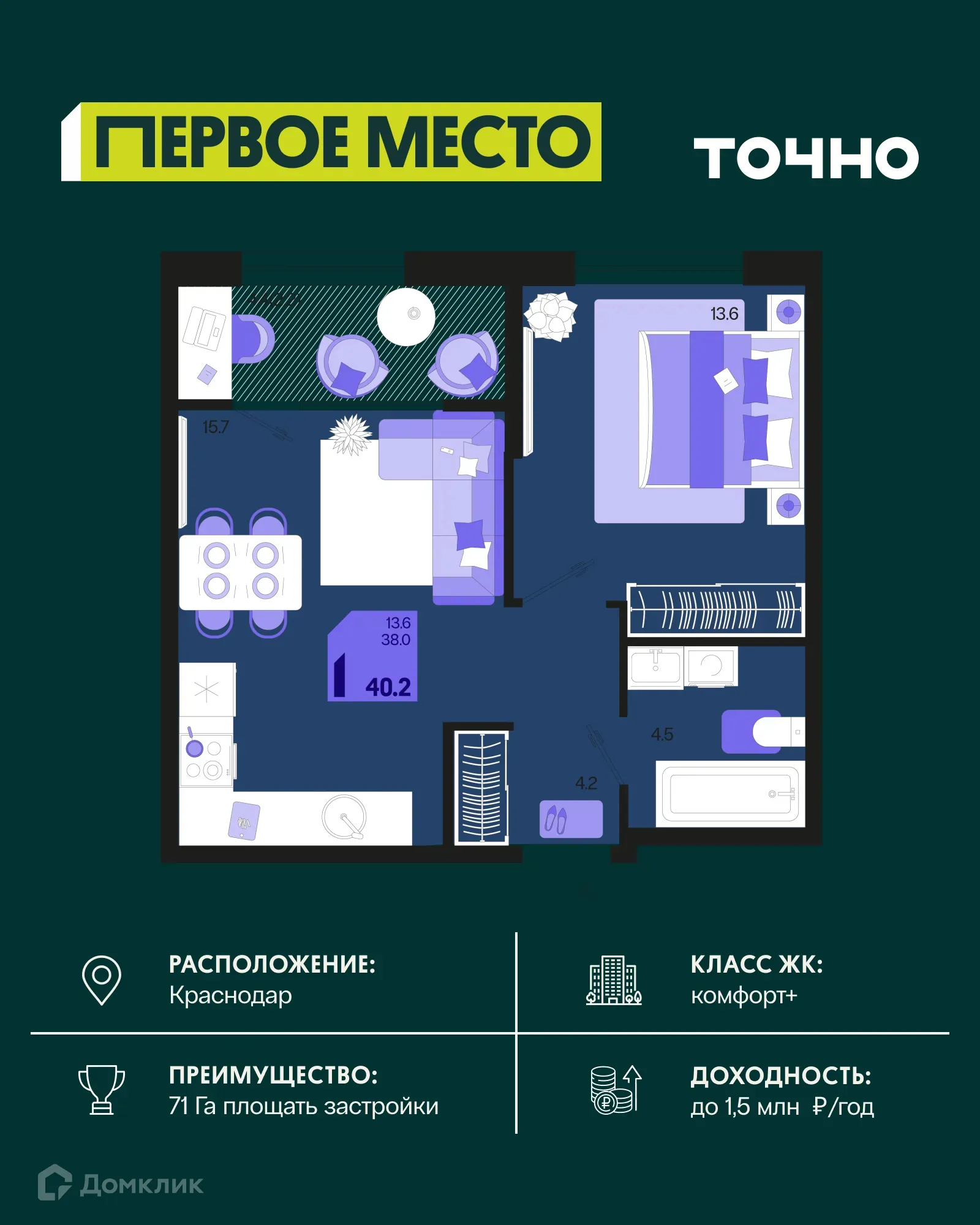 Фото квартиры в ЖК Первое место