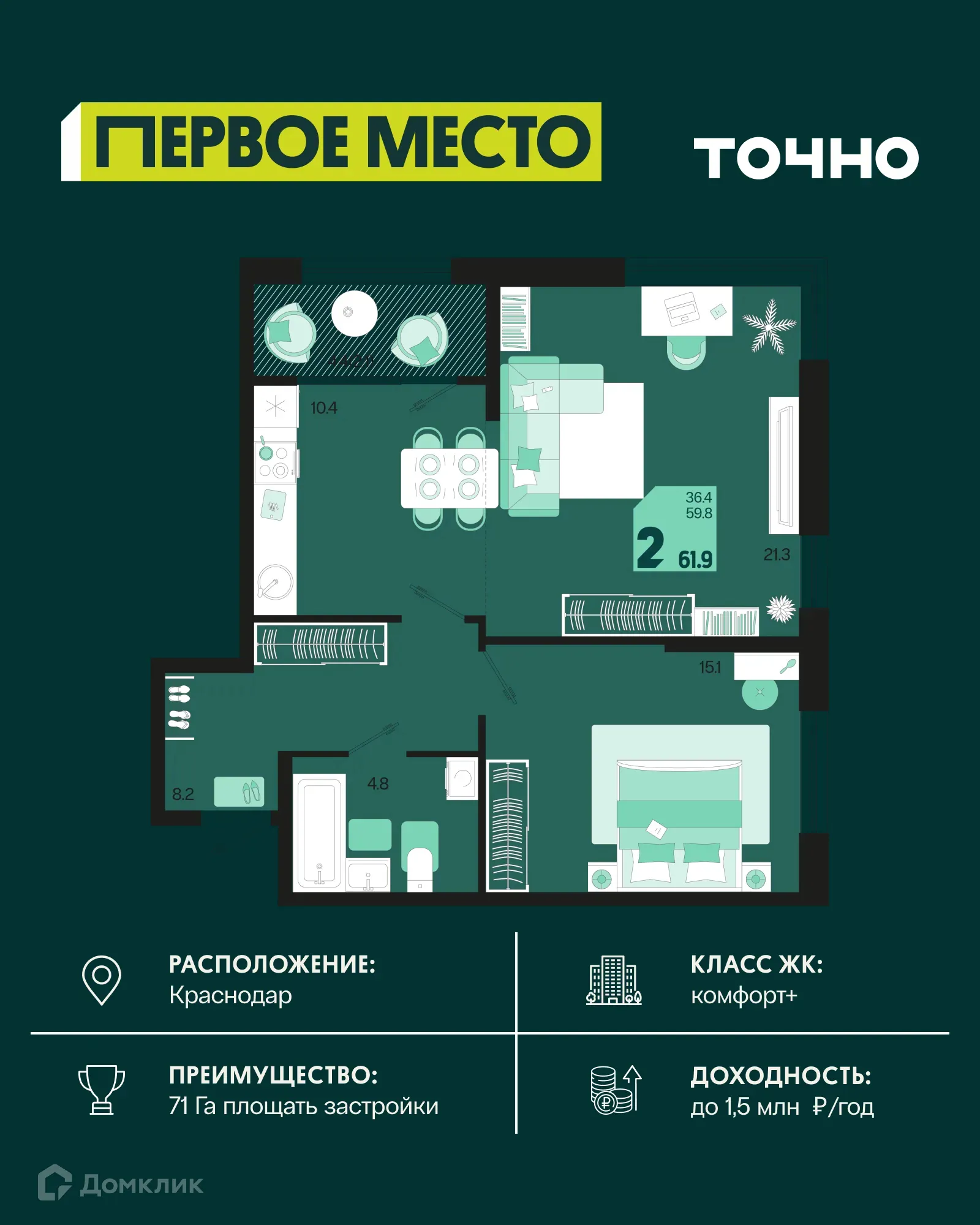 Фото квартиры в ЖК Первое место