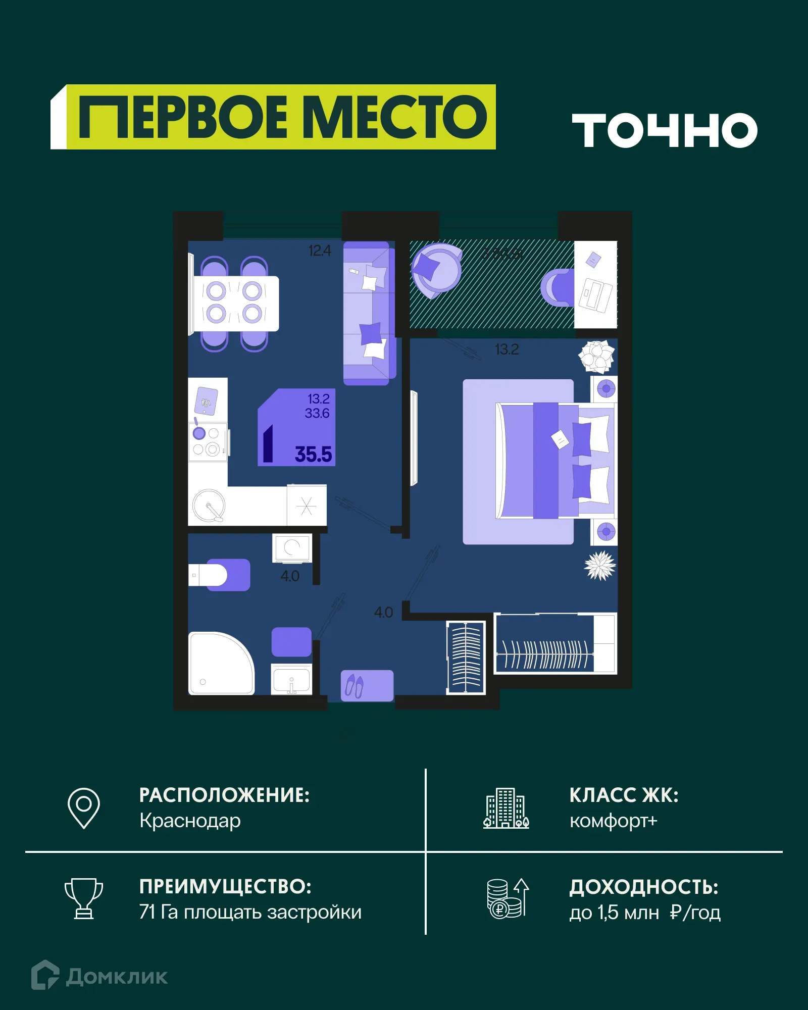 Фото квартиры в ЖК Первое место