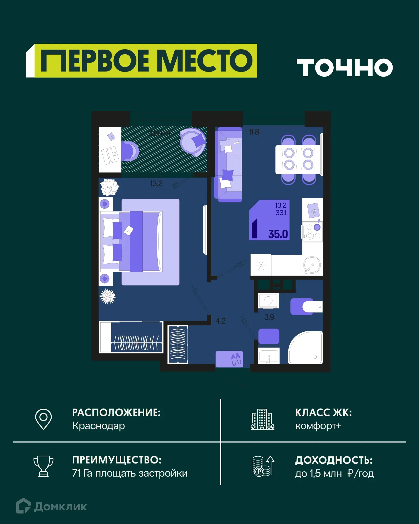 Фото квартиры в ЖК Первое место