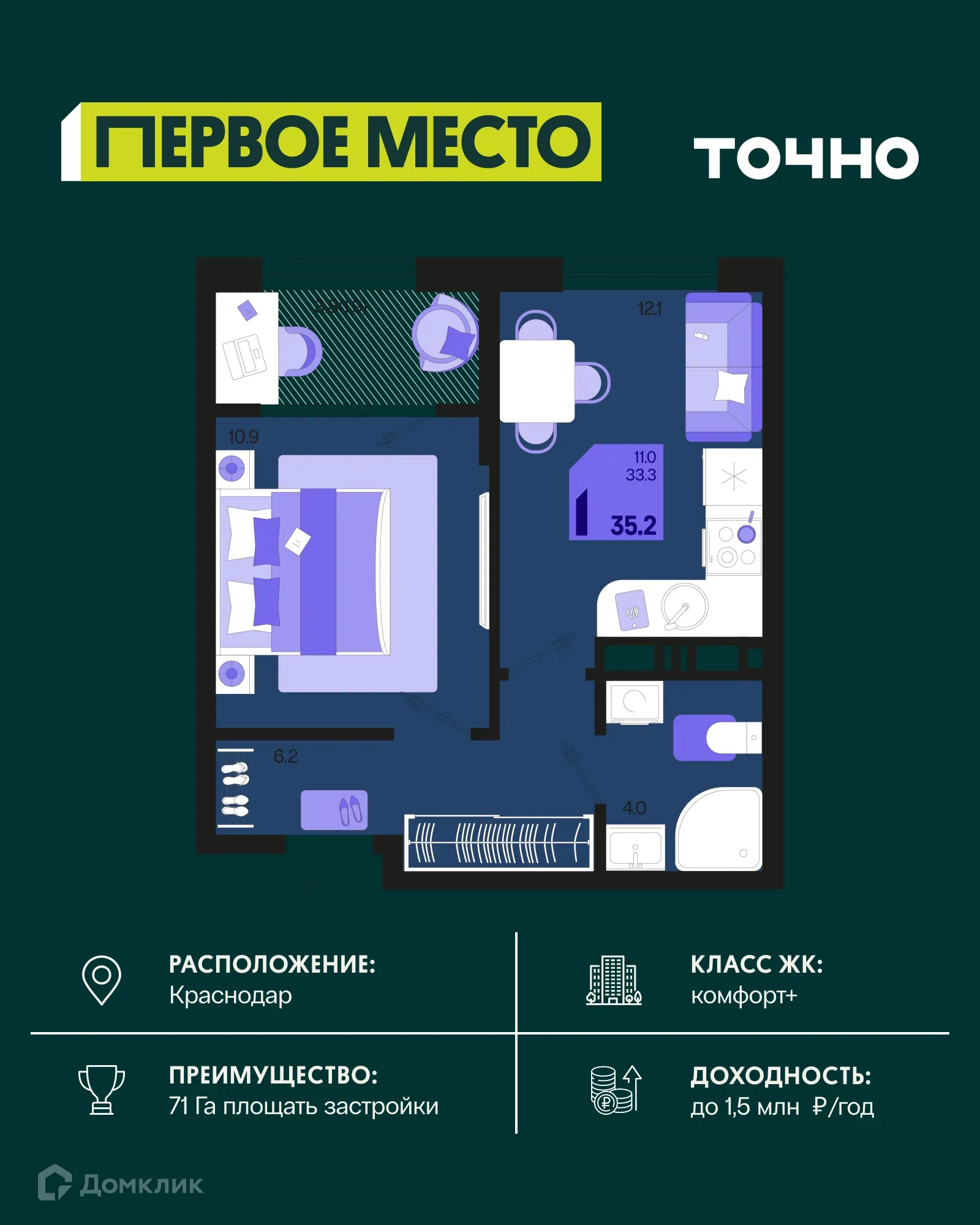 Фото квартиры в ЖК Первое место