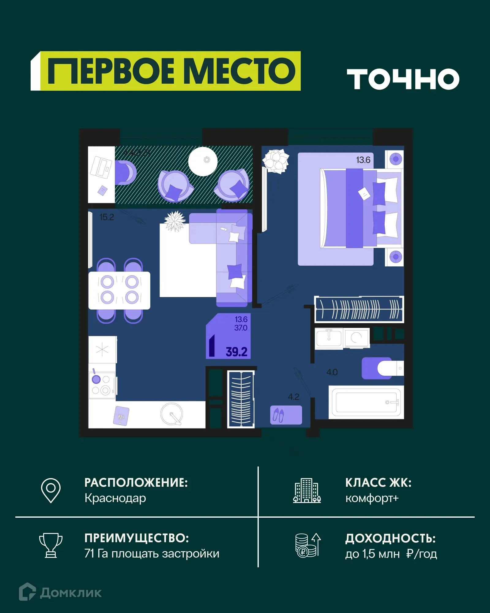 Фото квартиры в ЖК Первое место