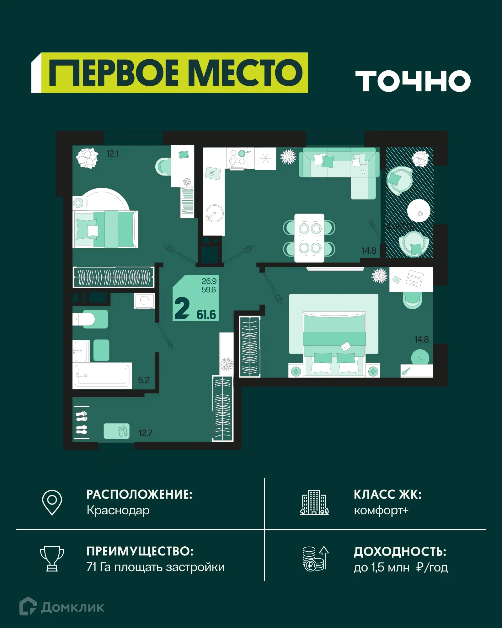 Фото квартиры в ЖК Первое место