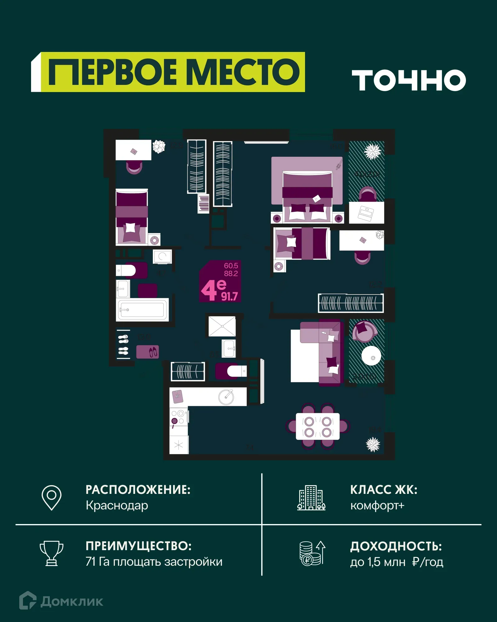 Фото квартиры в ЖК Первое место