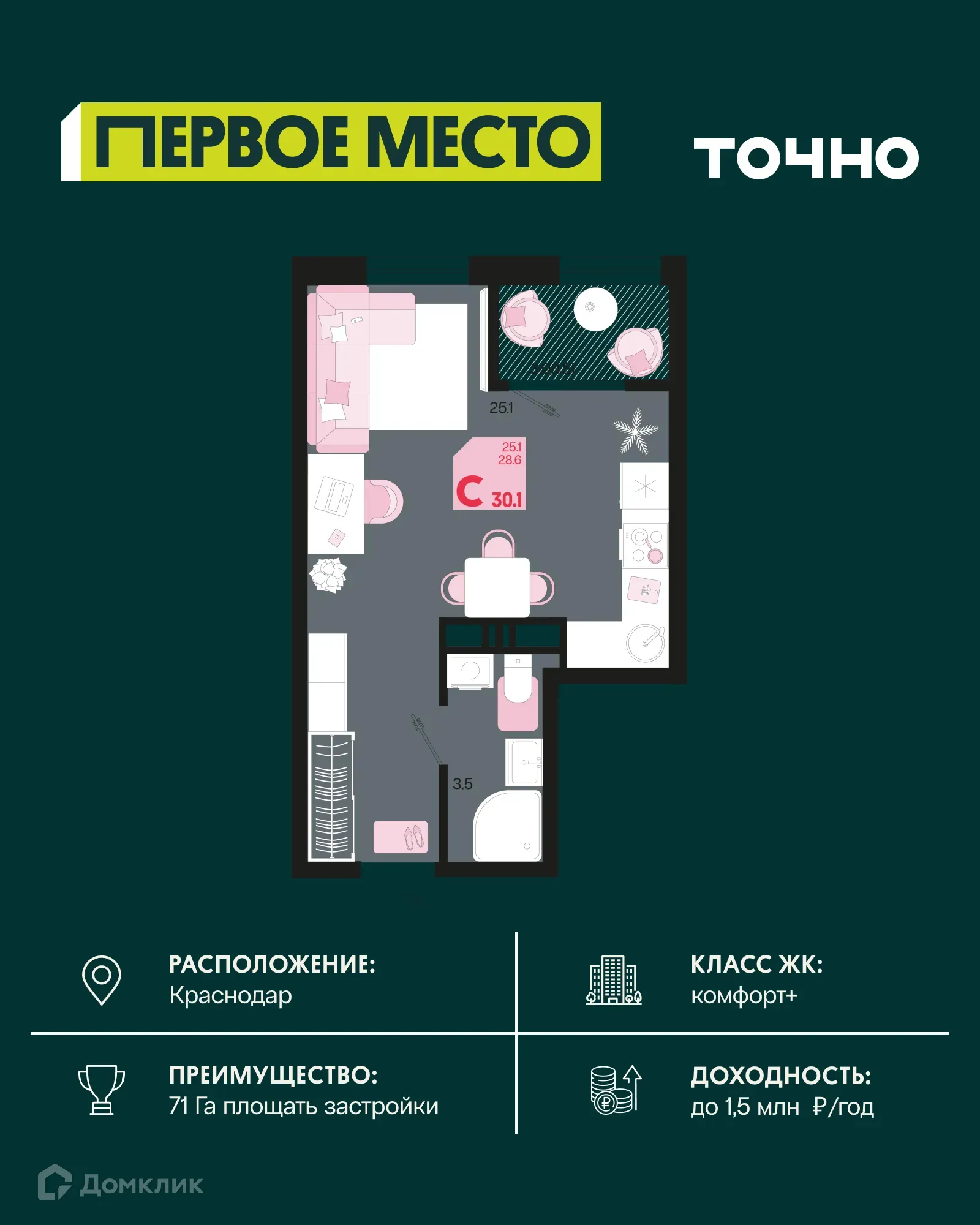 Фото квартиры в ЖК Первое место