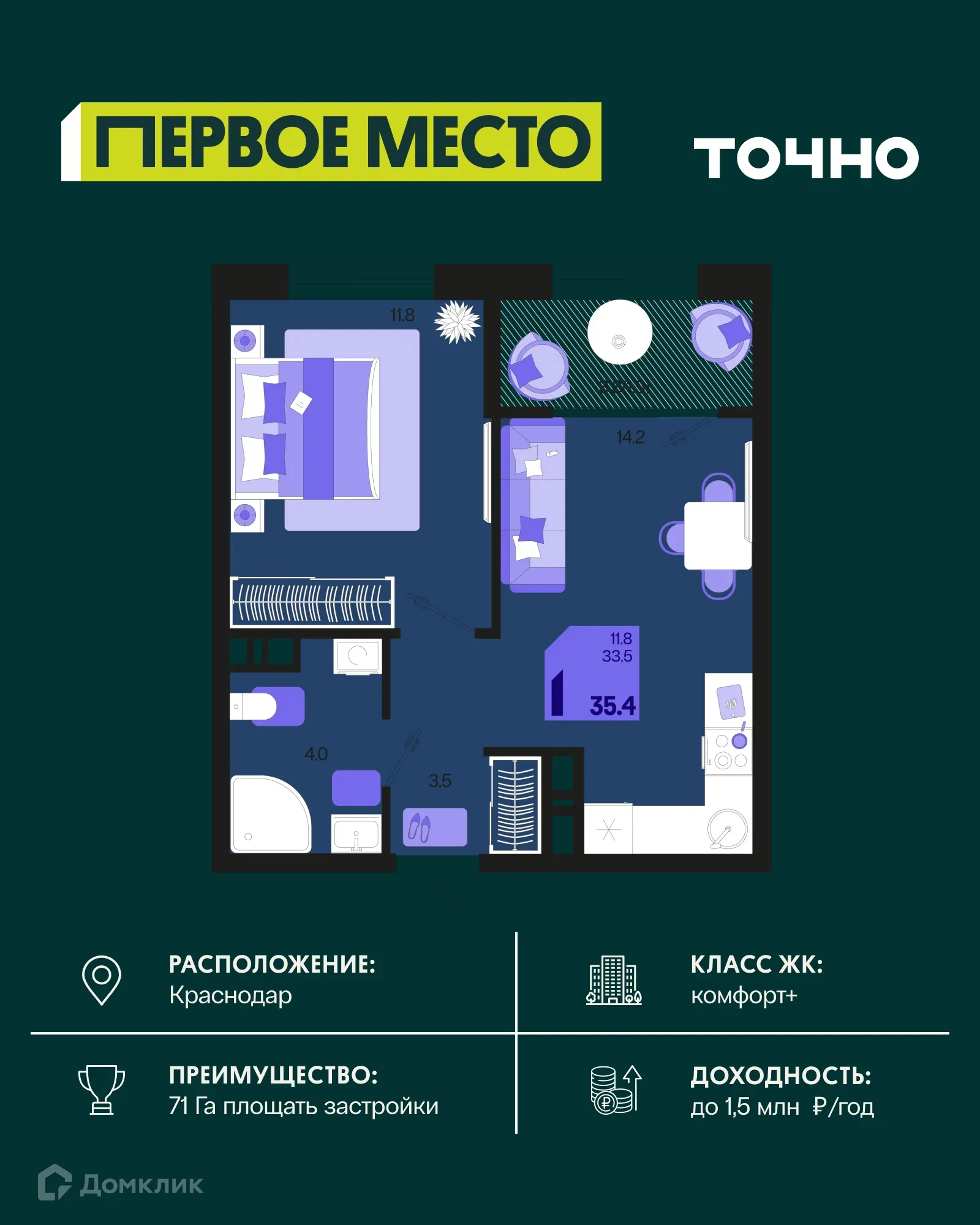 Фото квартиры в ЖК Первое место