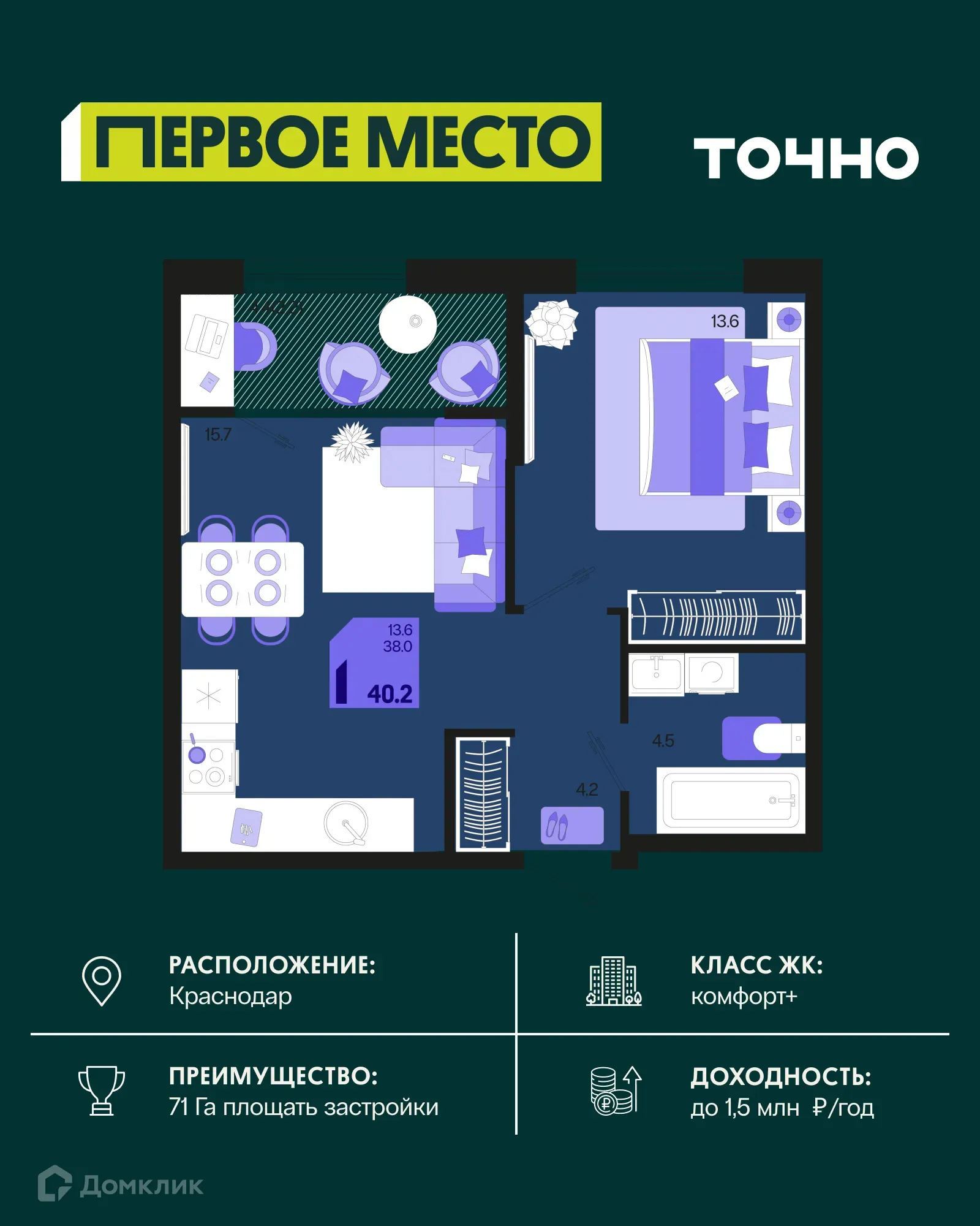 Фото квартиры в ЖК Первое место