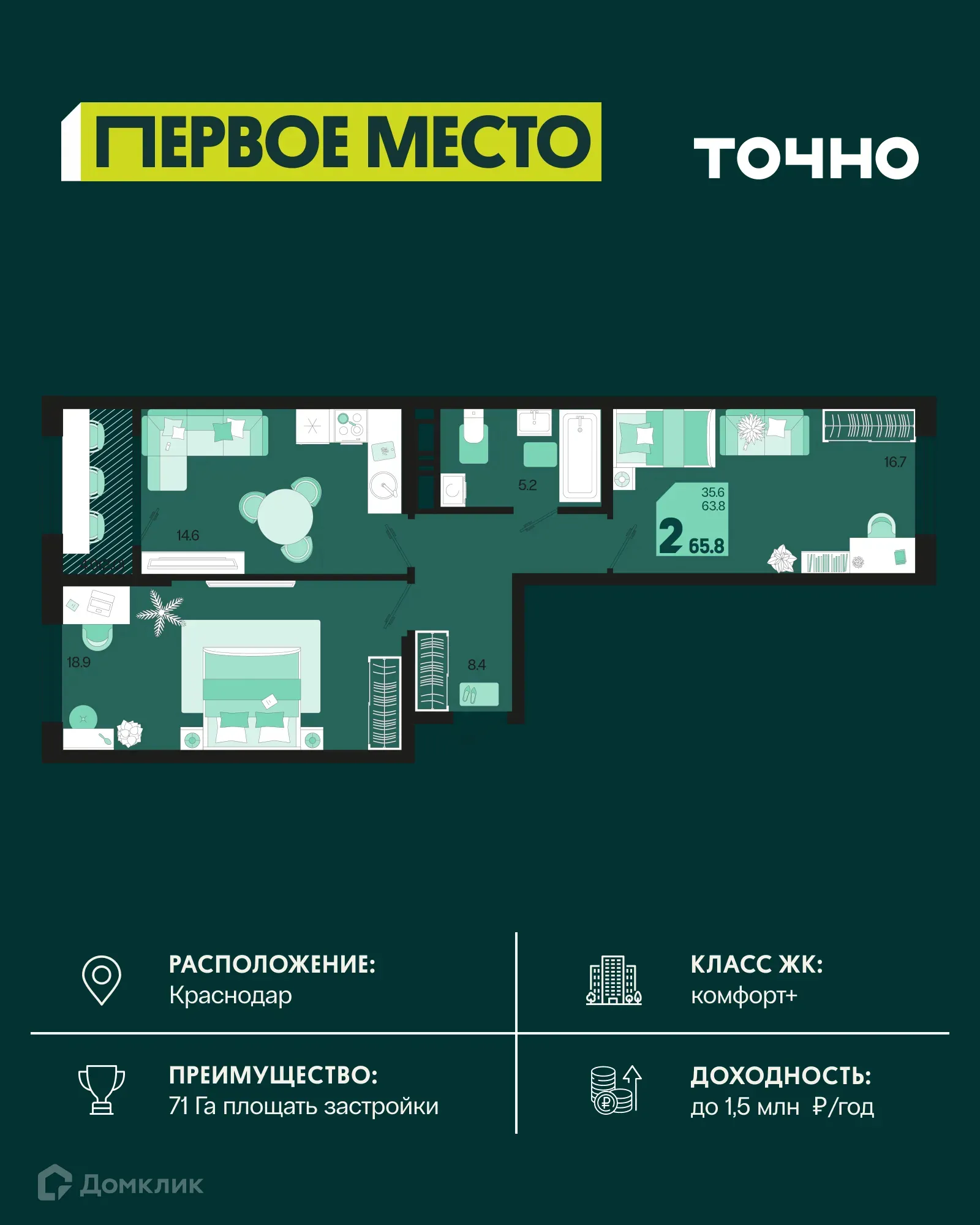 Фото квартиры в ЖК Первое место