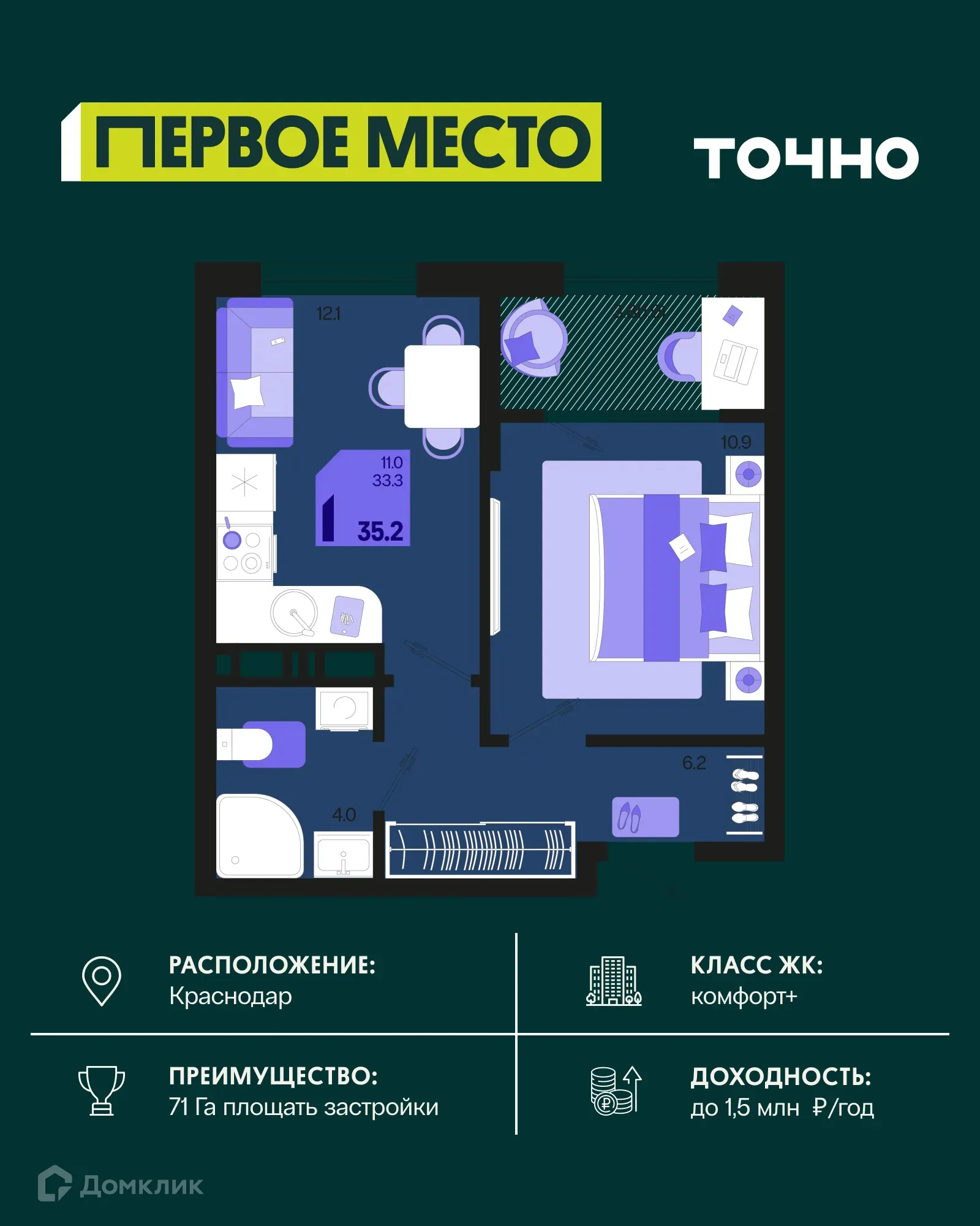 Фото квартиры в ЖК Первое место