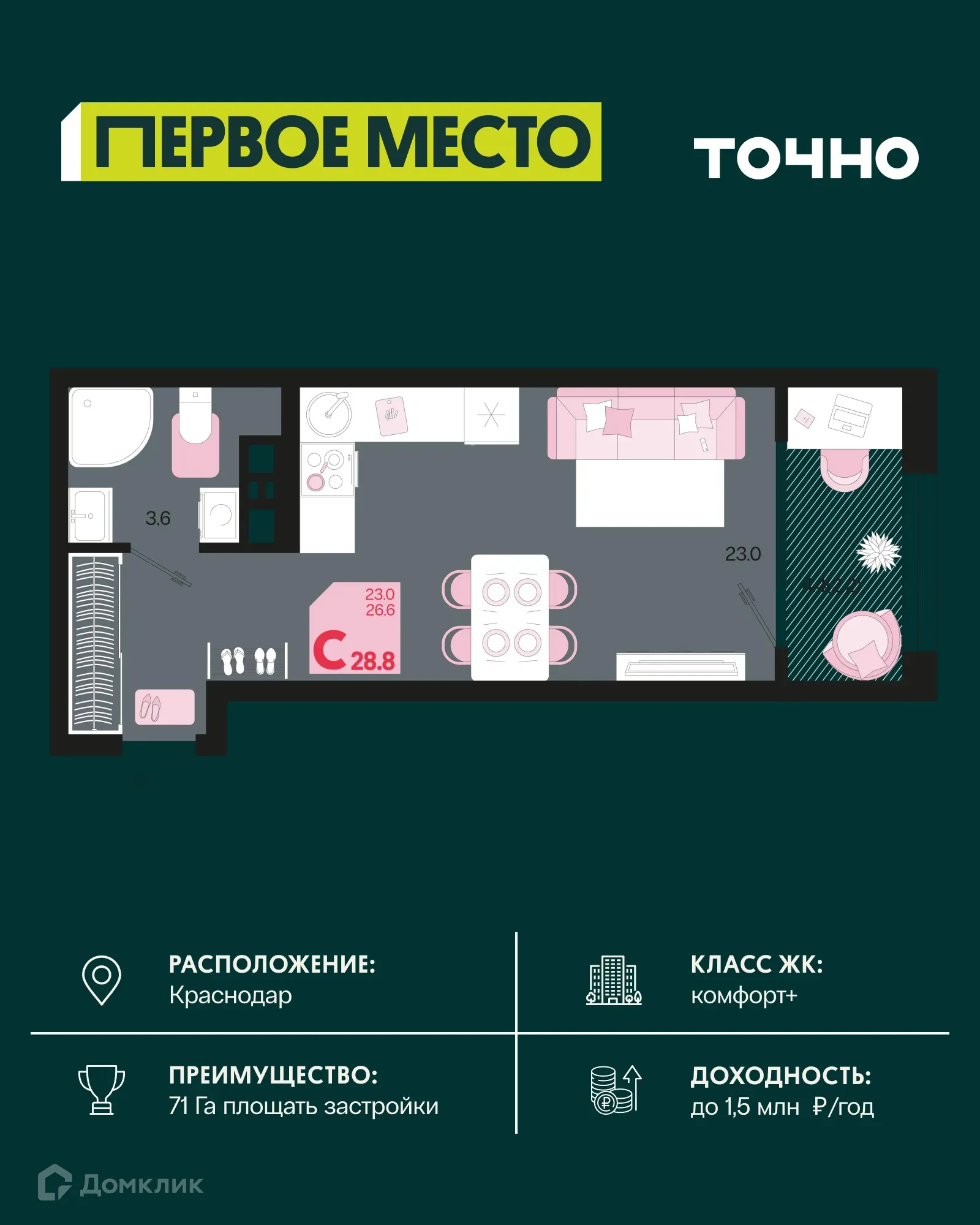 Фото квартиры в ЖК Первое место