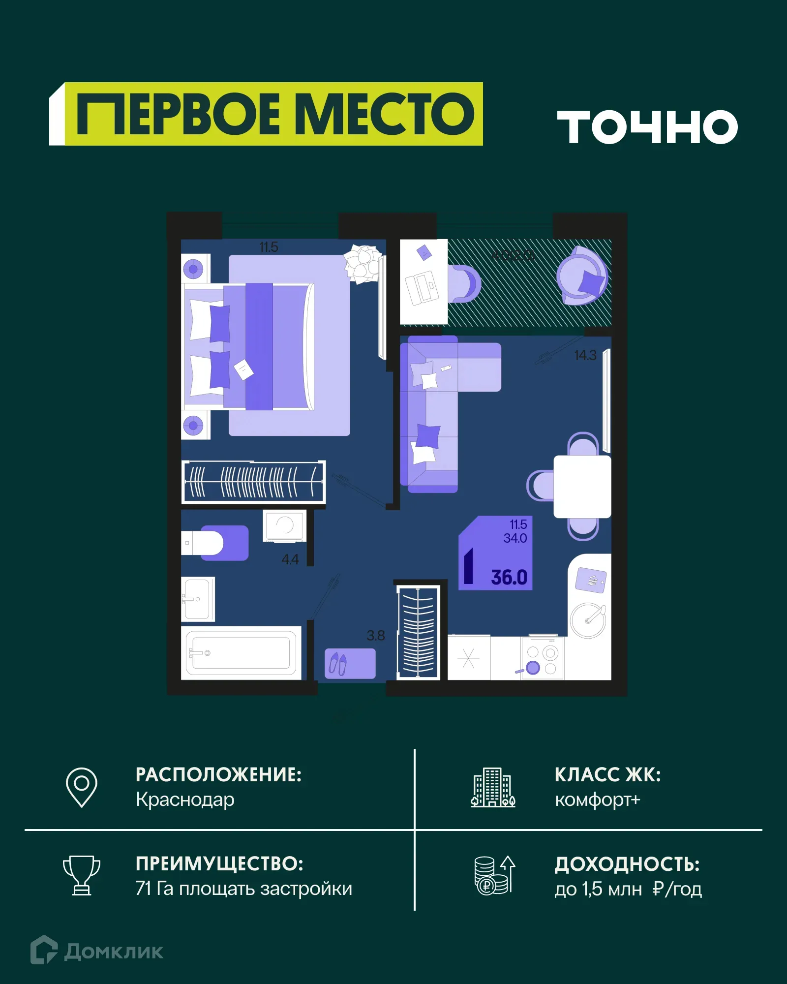 Фото квартиры в ЖК Первое место