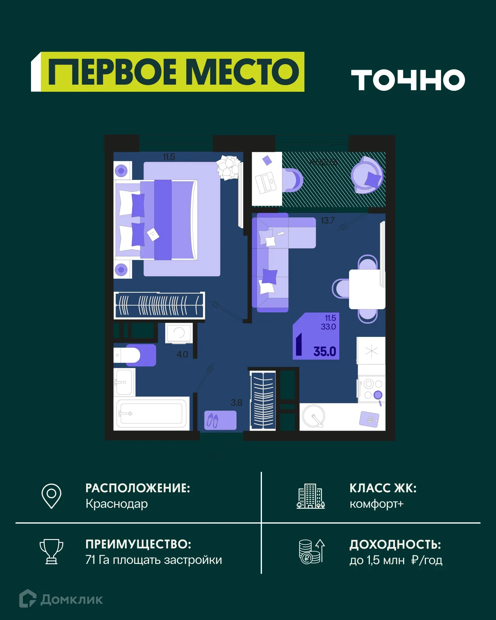 Фото квартиры в ЖК Первое место