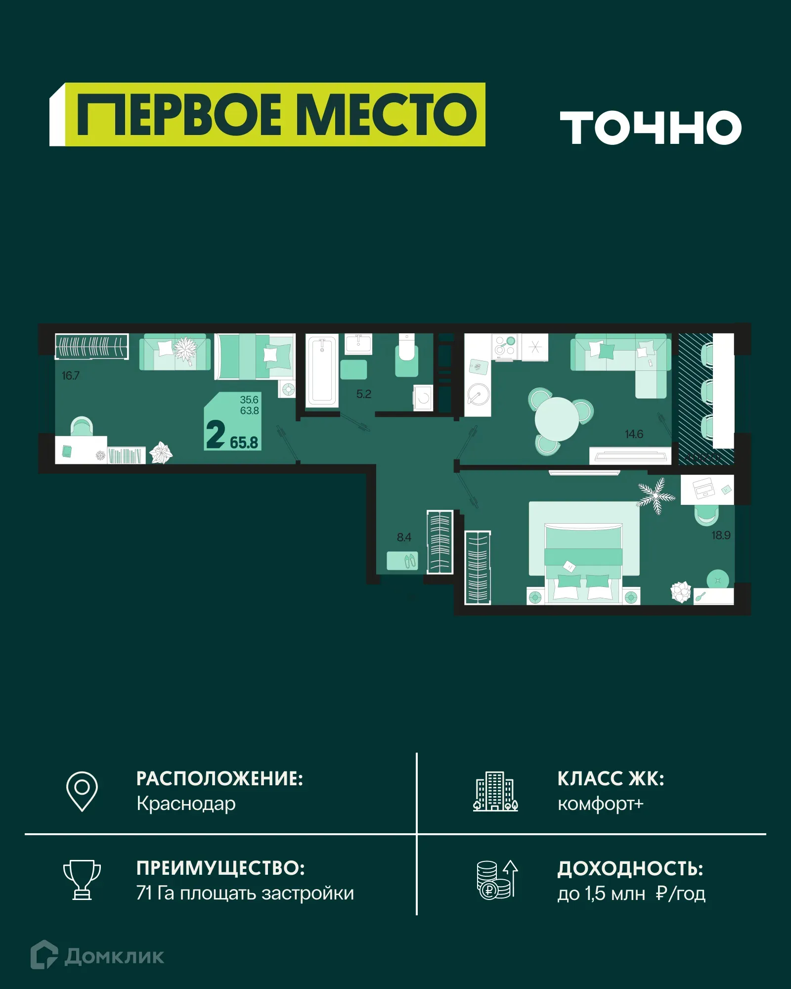 Фото квартиры в ЖК Первое место