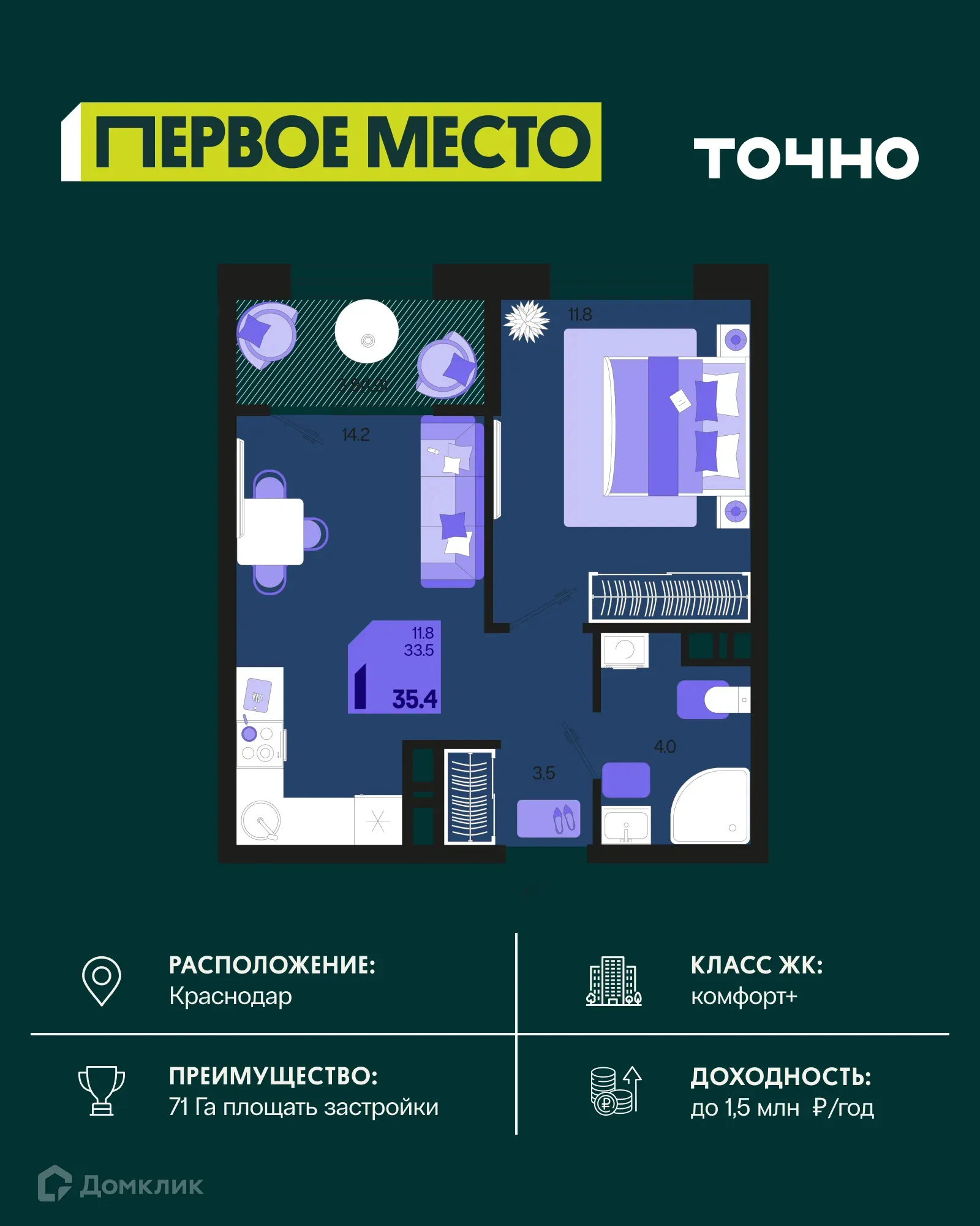 Фото квартиры в ЖК Первое место